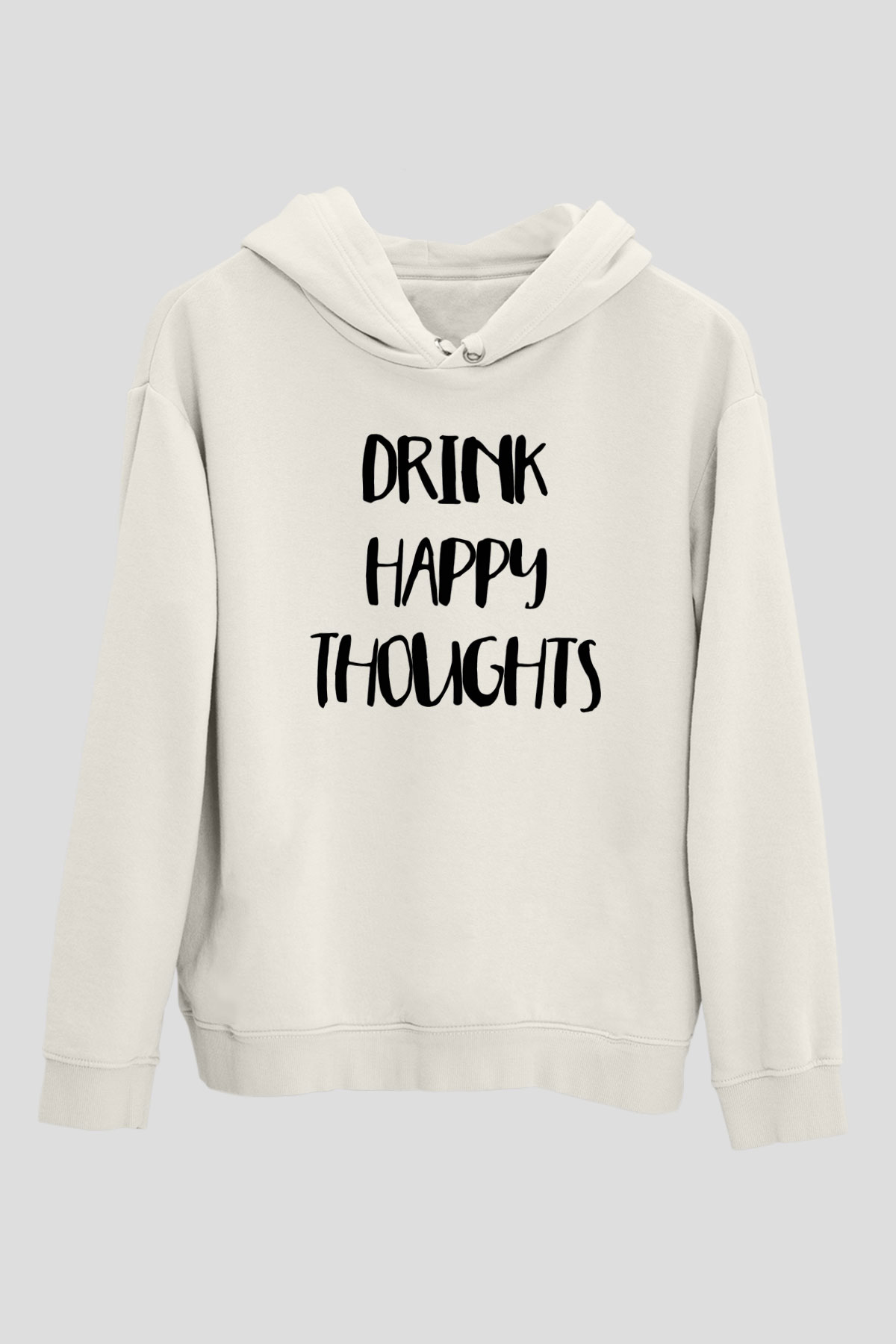 Alkol Beyaz Unisex Hoodie