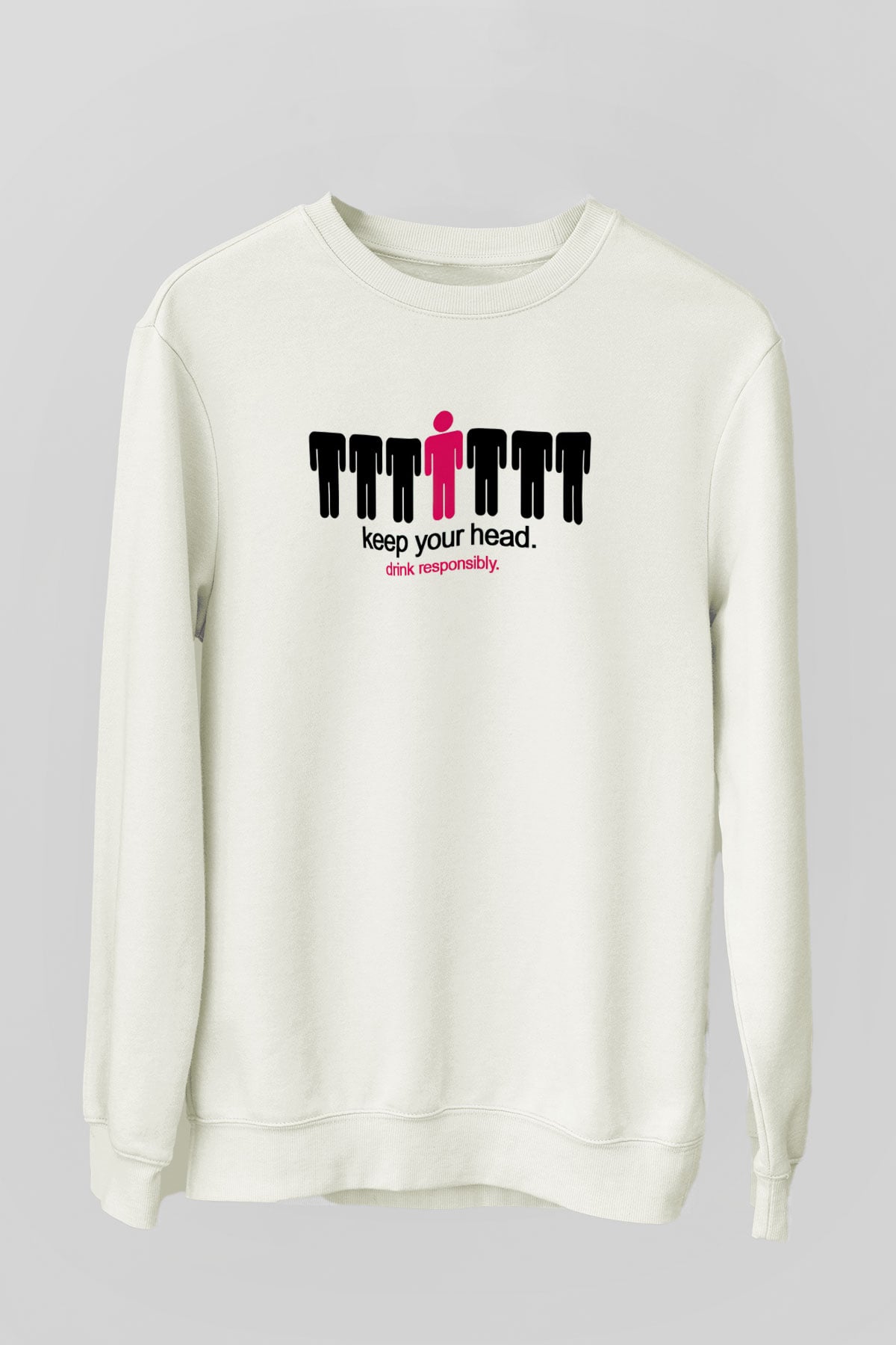 Alkol Beyaz Unisex Sweatshirt
