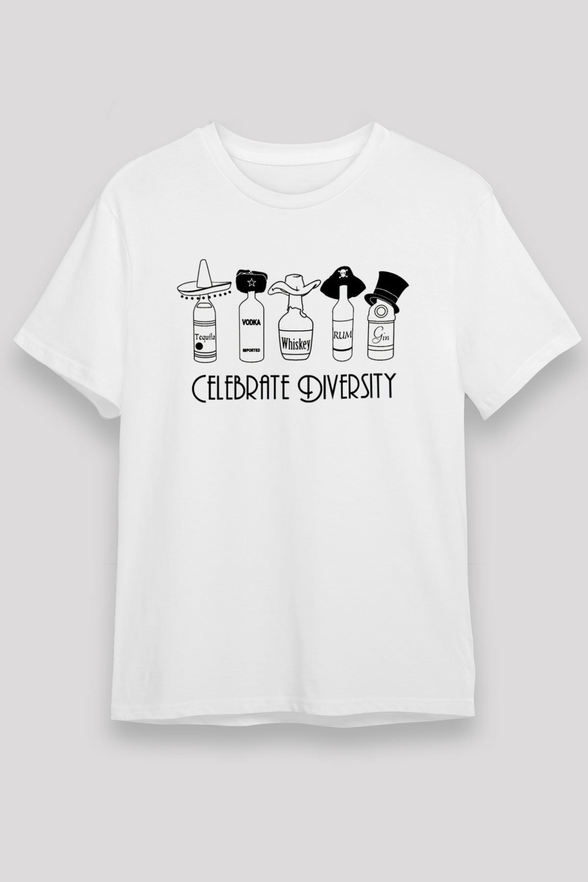 Alkol Beyaz Unisex Tişört T-Shirt - TişörtFabrikası
