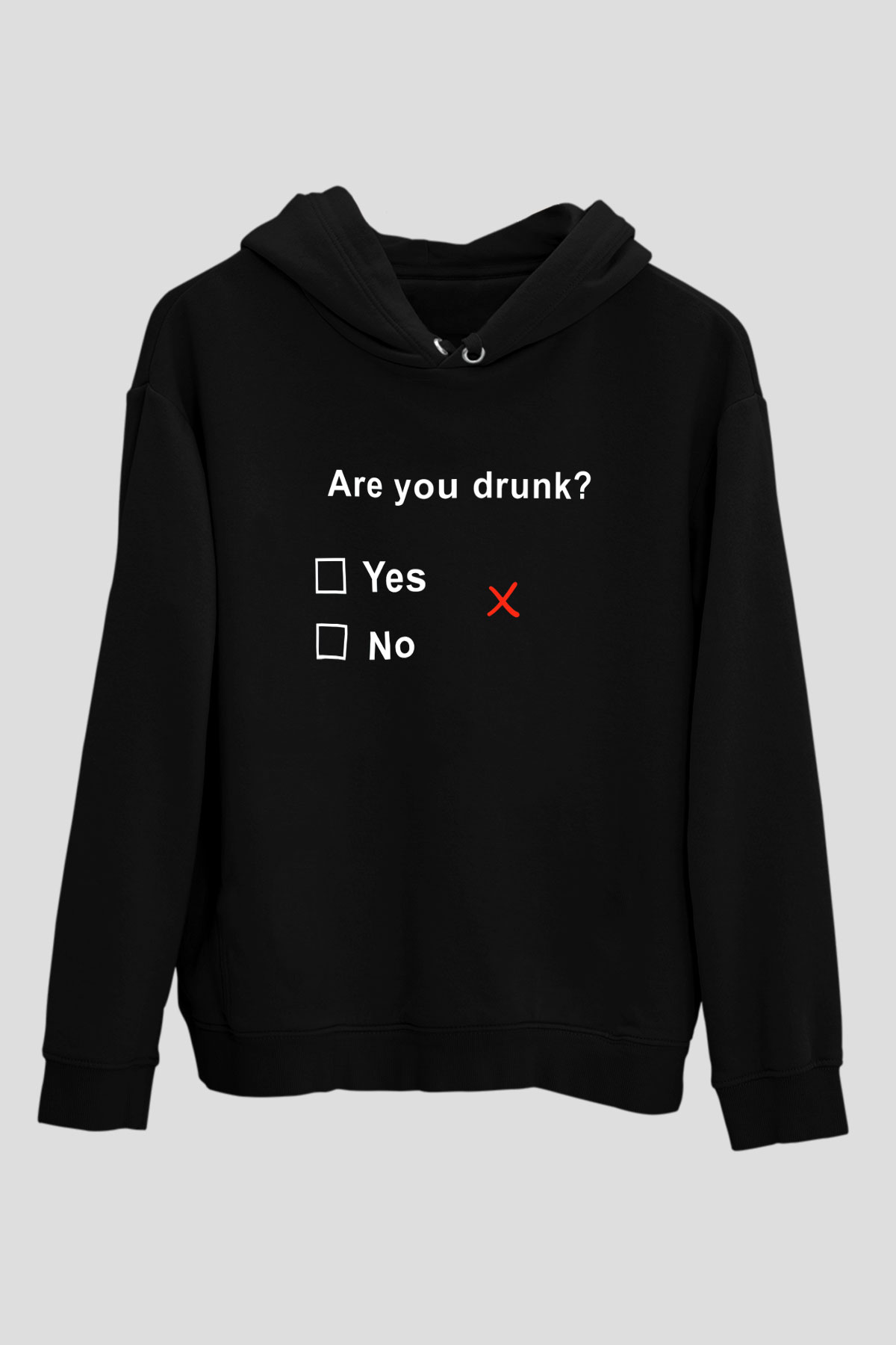Alkol Siyah Unisex Hoodie