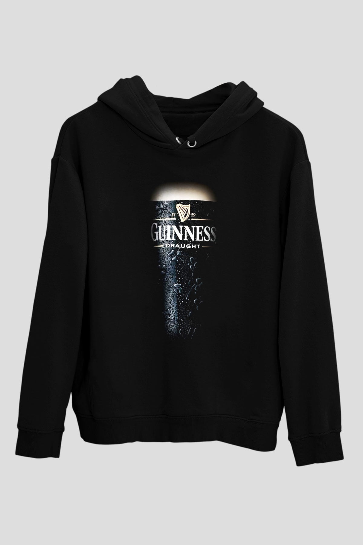 Alkol Siyah Unisex Hoodie