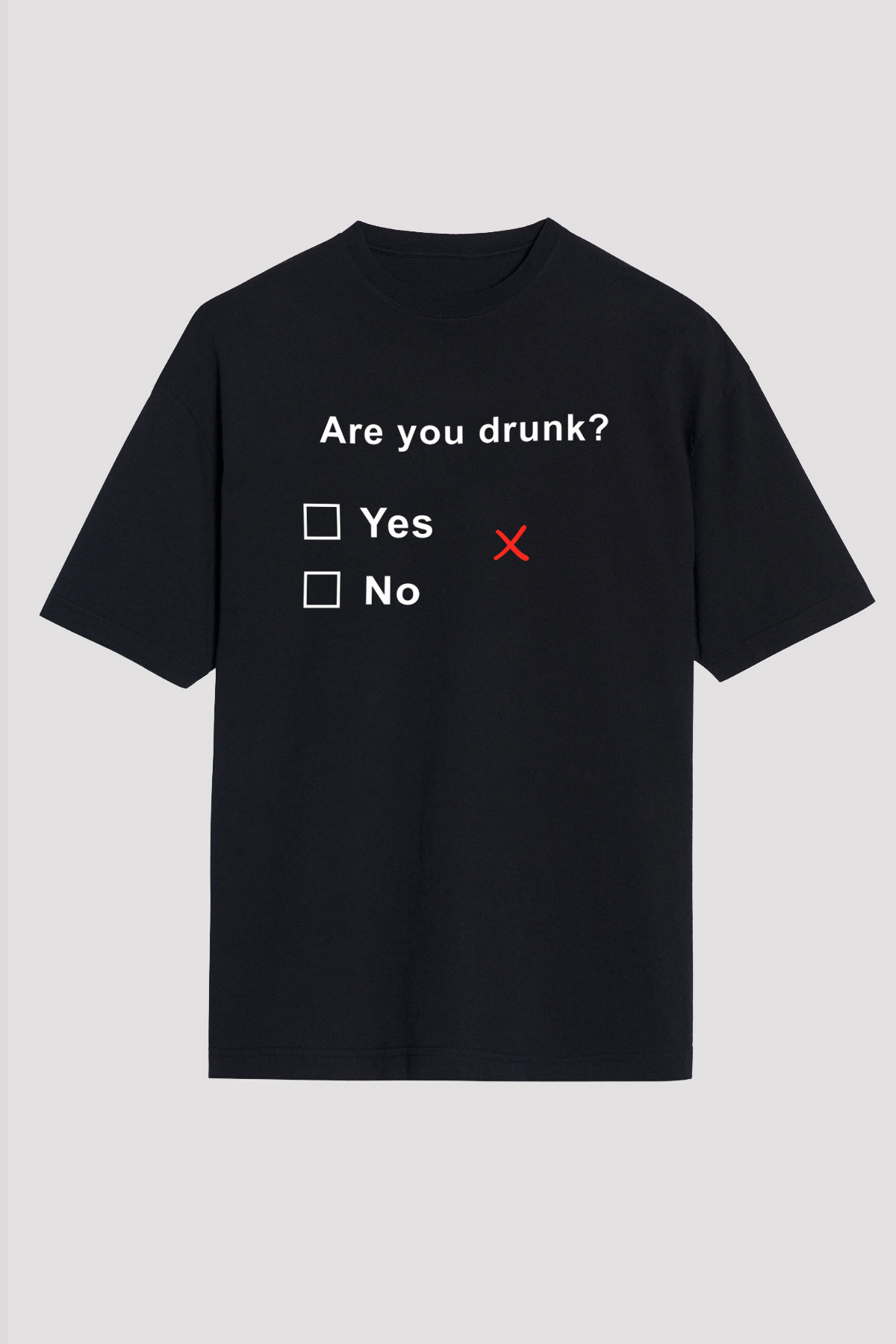 Alkol Siyah Unisex Oversize Tişört T-Shirt