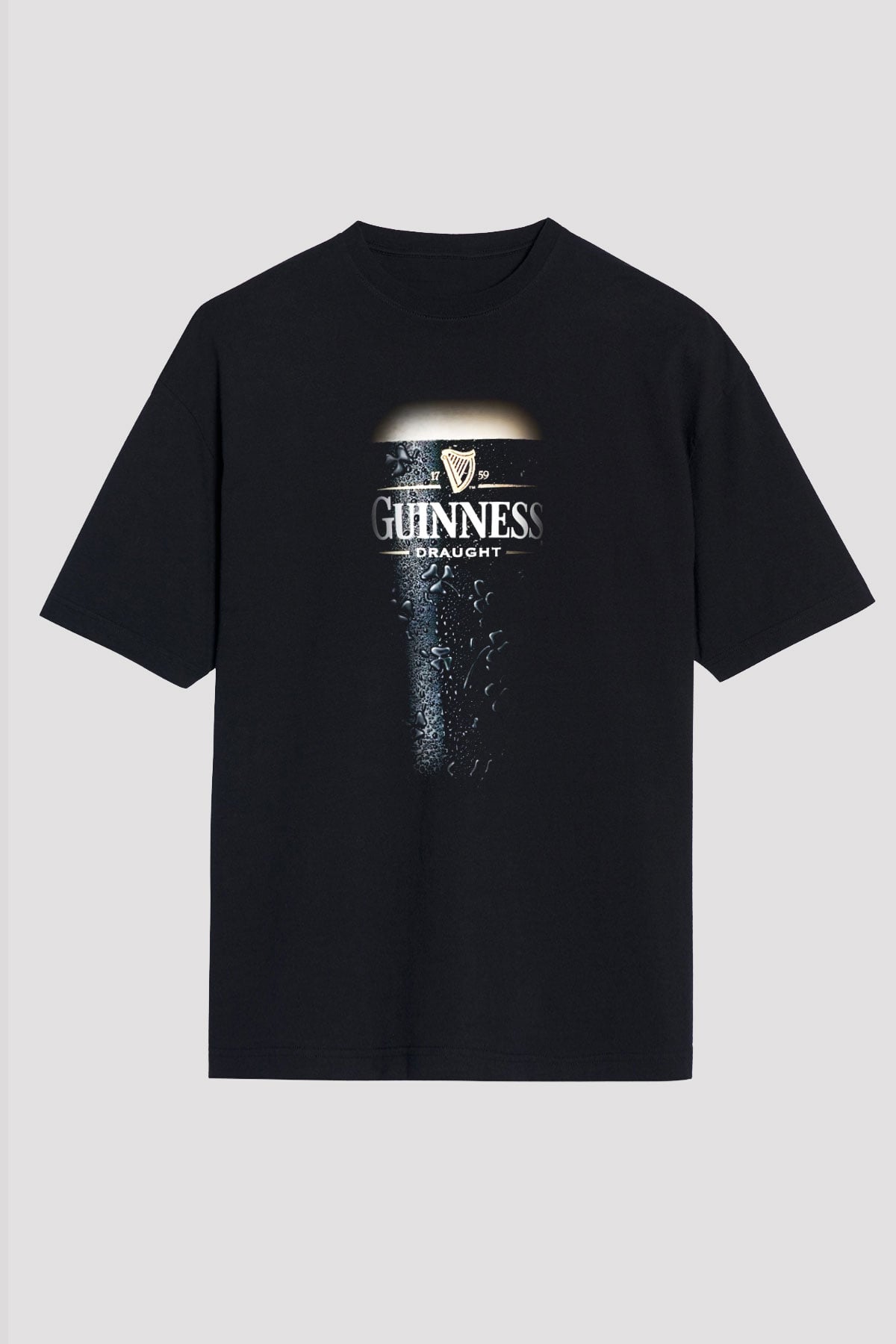 Alkol Siyah Unisex Oversize Tişört T-Shirt
