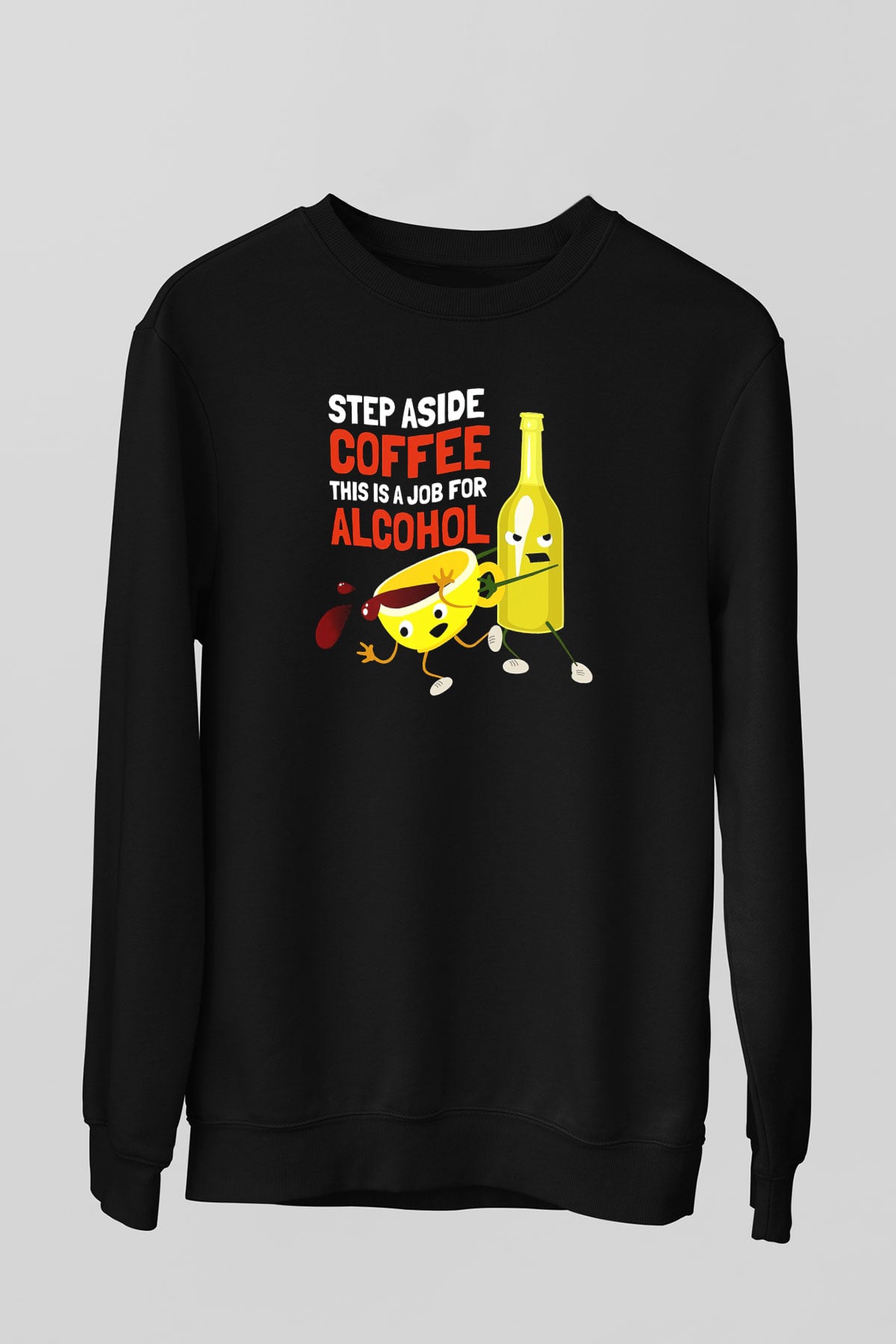 Alkol Siyah Unisex Sweatshirt