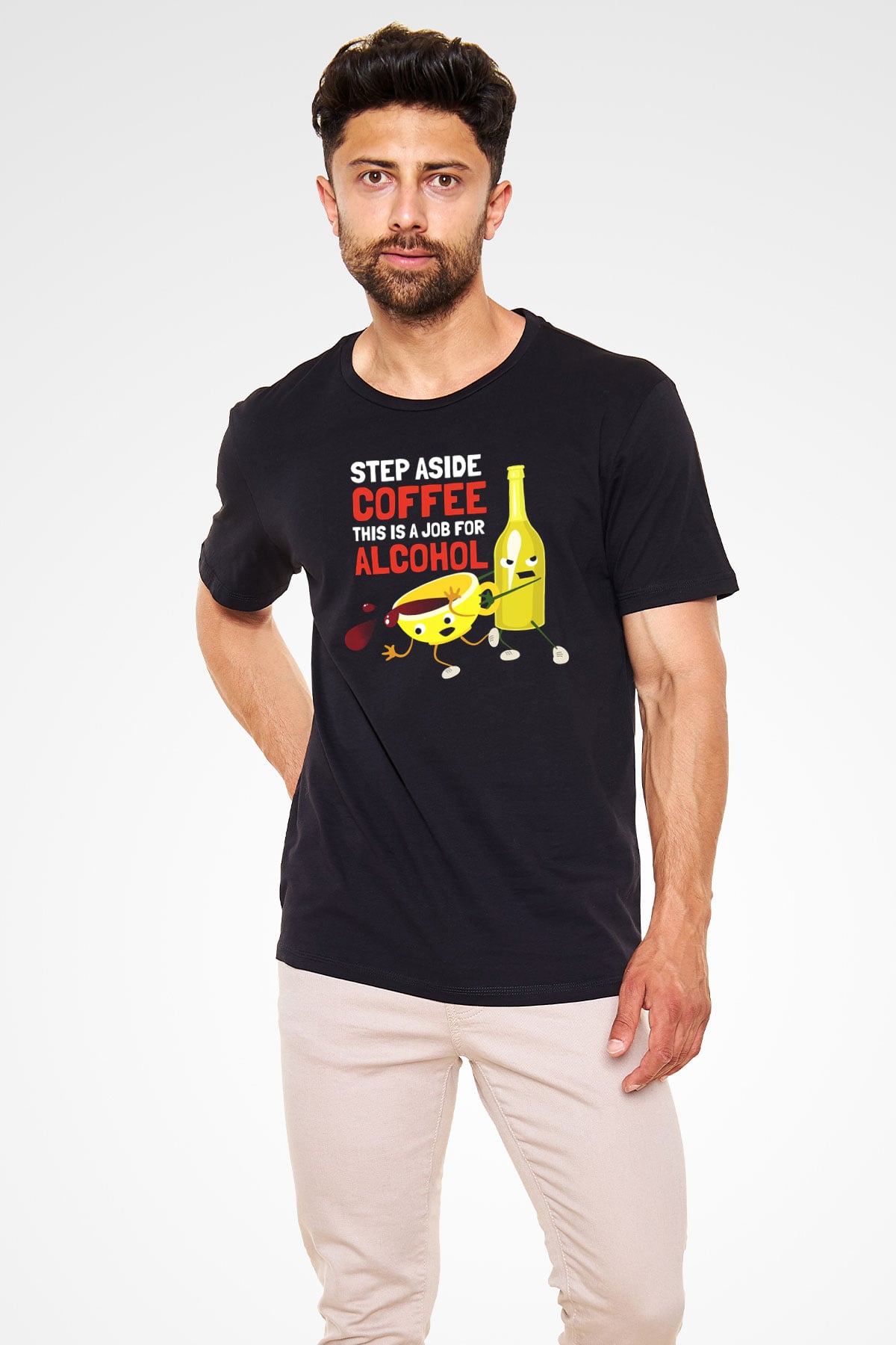 Alkol Siyah Unisex Tişört T-Shirt - TişörtFabrikası