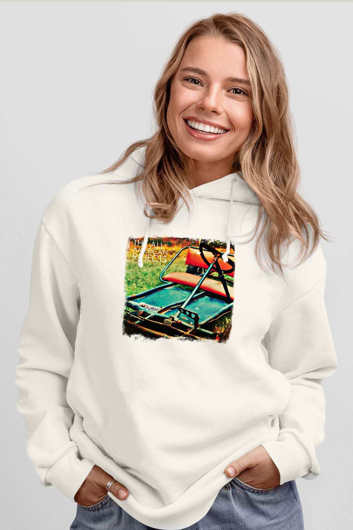 All-American Rejects Baskılı Unisex Beyaz Hoodie