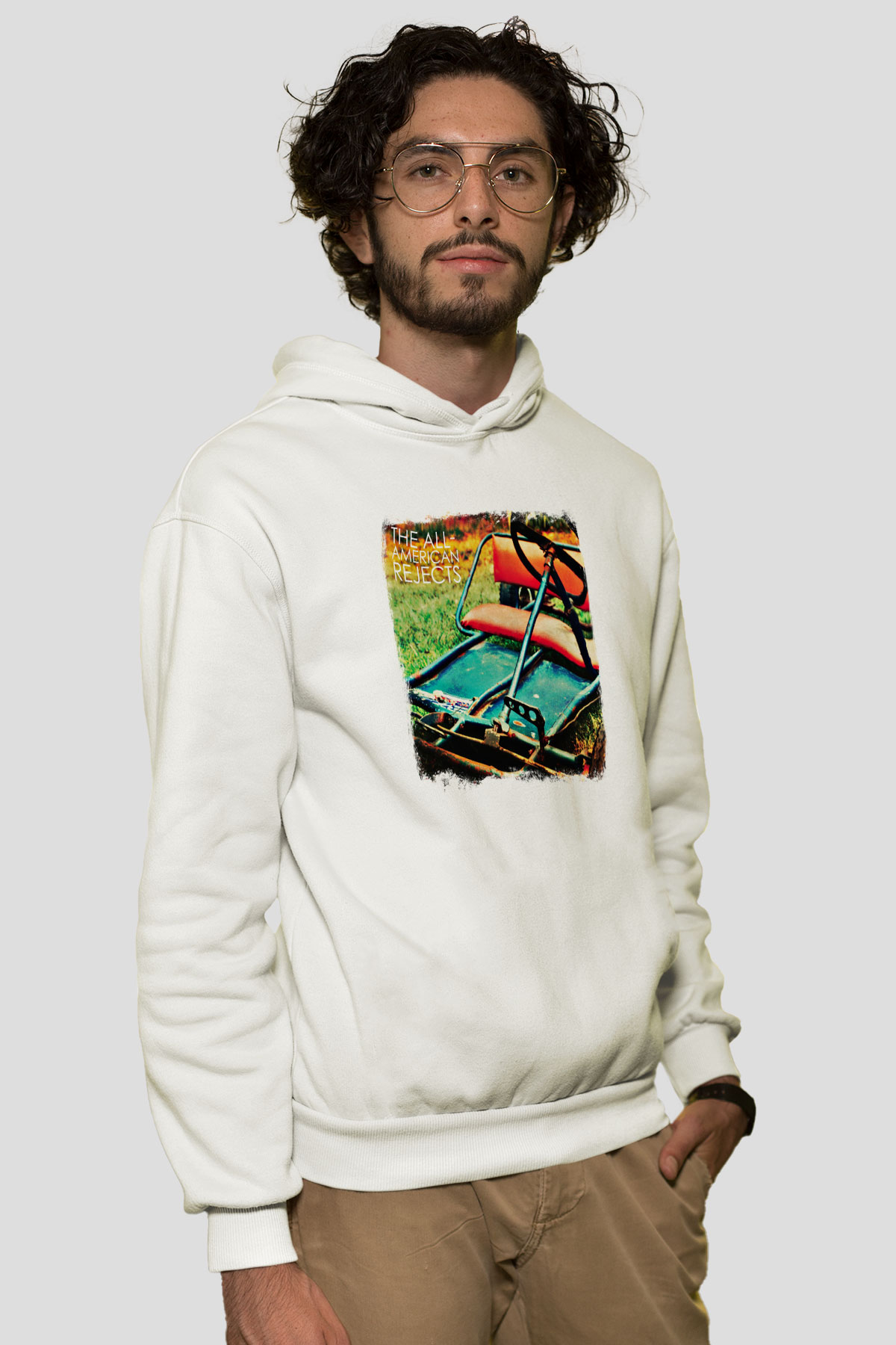 All-American Rejects Baskılı Unisex Beyaz Hoodie