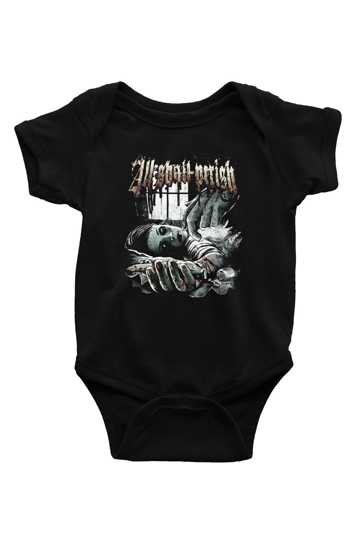All Shall Perish Baskılı Siyah Bebek Body - Zıbın