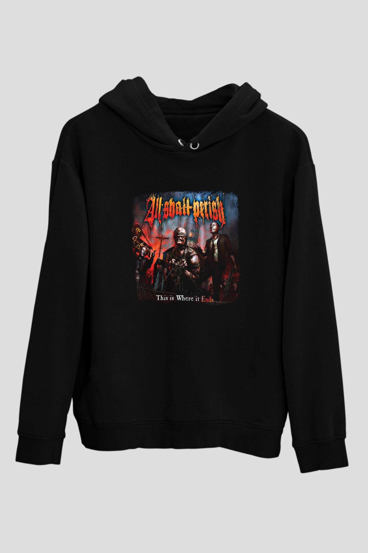 All Shall Perish Baskılı Unisex Siyah Hoodie