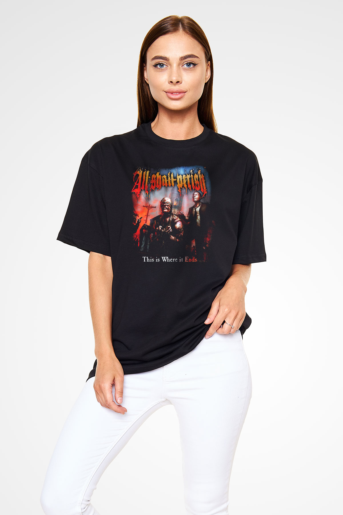 All Shall Perish Siyah Unisex Oversize Tişört T-Shirt