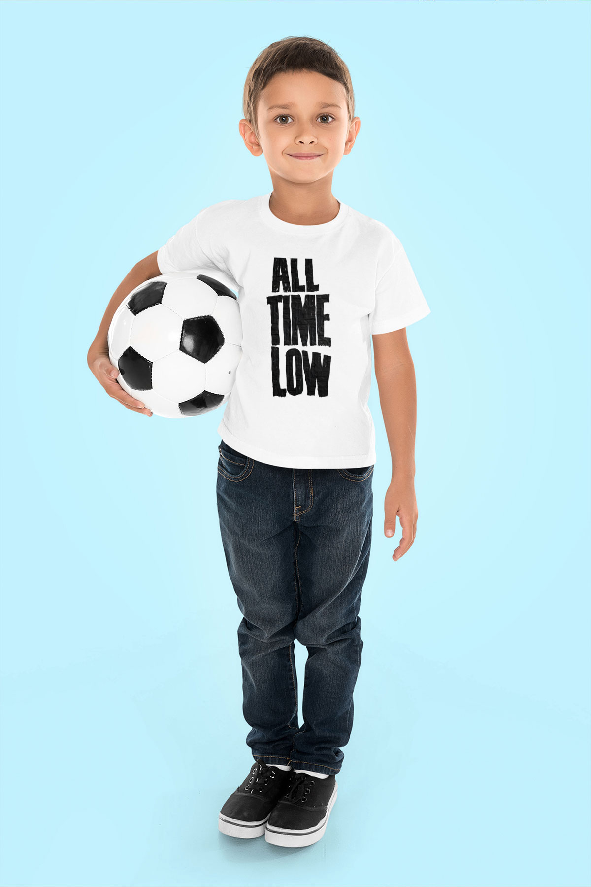 All Time Low Baskılı Beyaz Unisex Çocuk Tişört