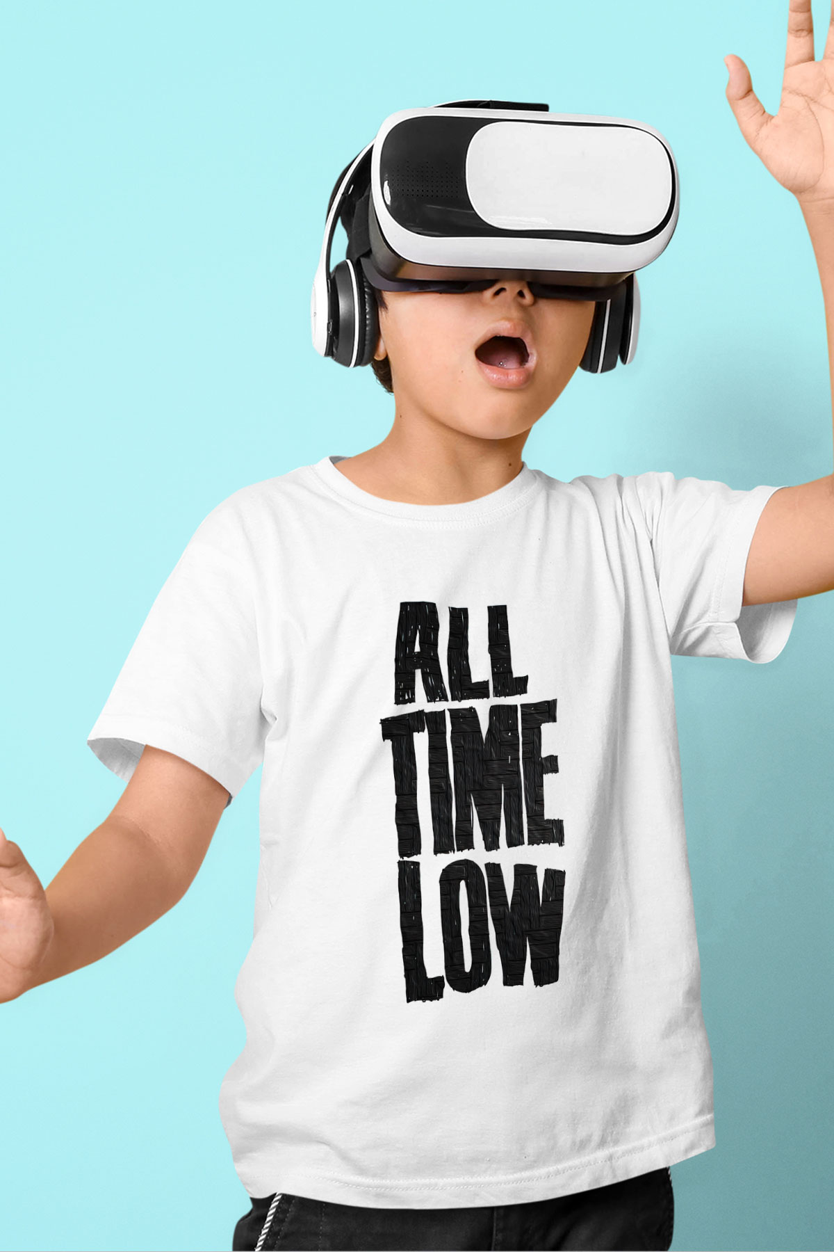 All Time Low Baskılı Beyaz Unisex Çocuk Tişört