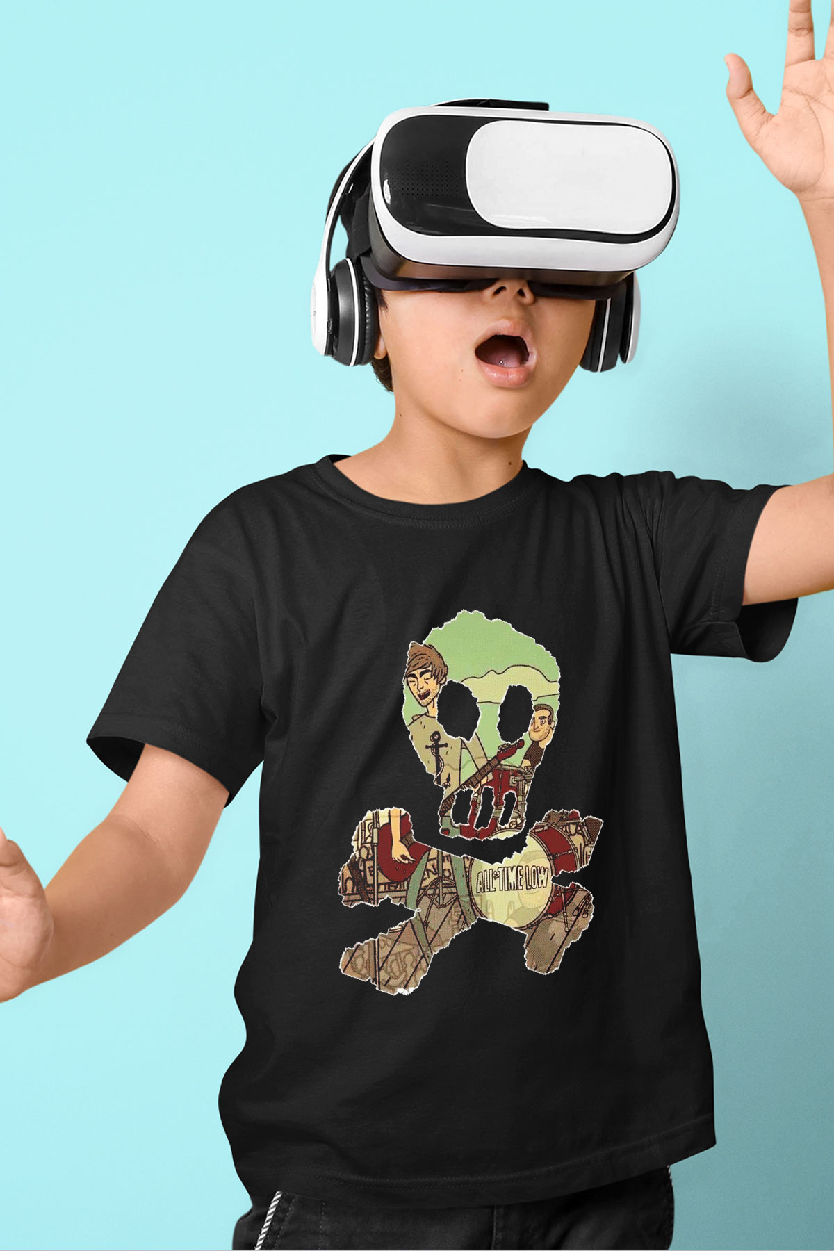 All Time Low Baskılı Siyah Unisex Çocuk Tişört