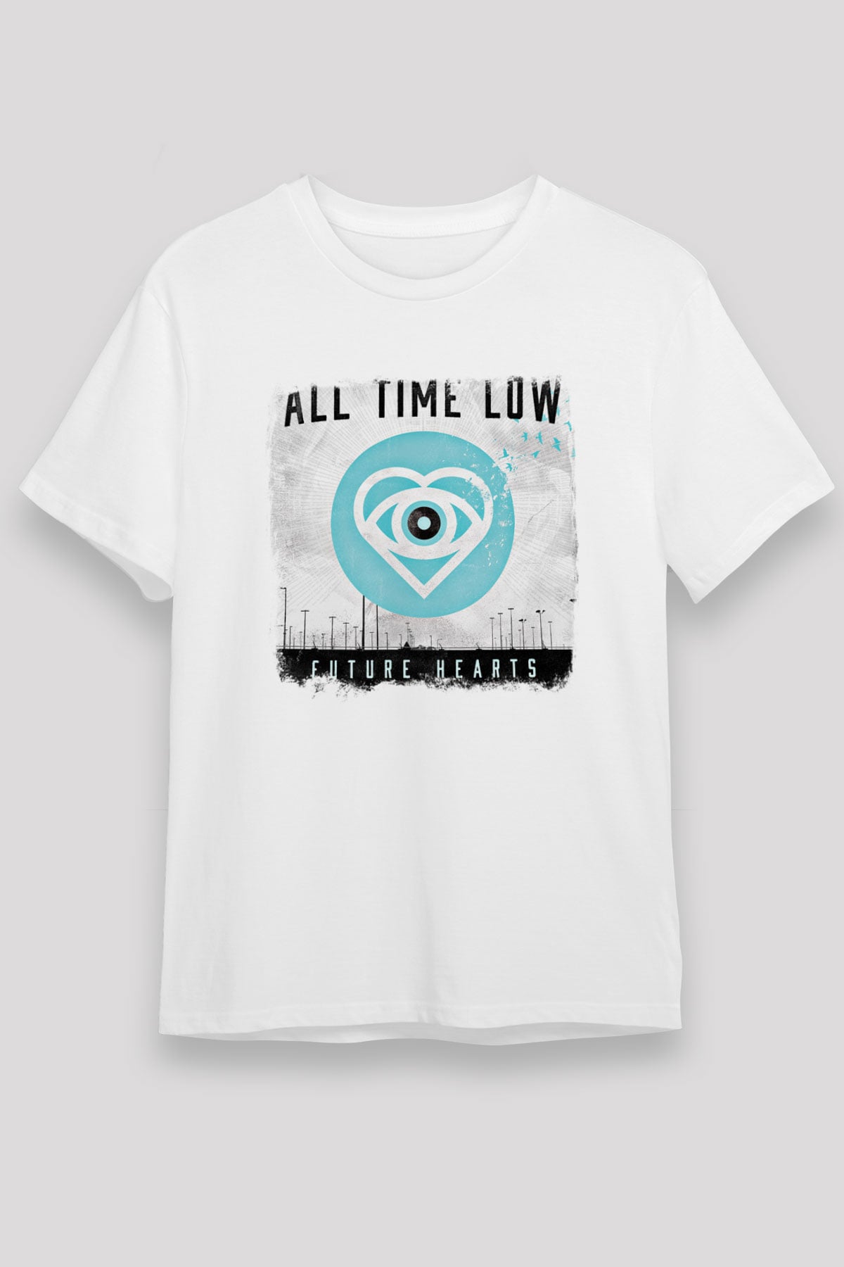 All Time Low Baskılı Unisex Beyaz Tişört