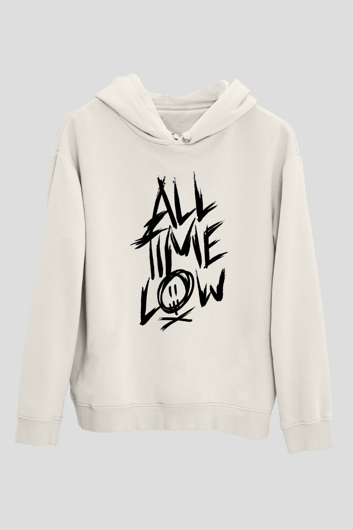 All Time Low Beyaz Unisex Kapşonlu Sweatshirt