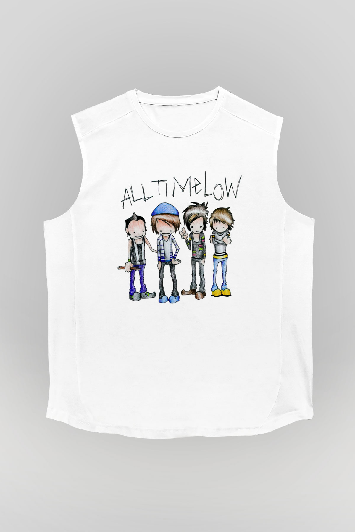 All Time Low Beyaz Unisex Kolsuz Tişört