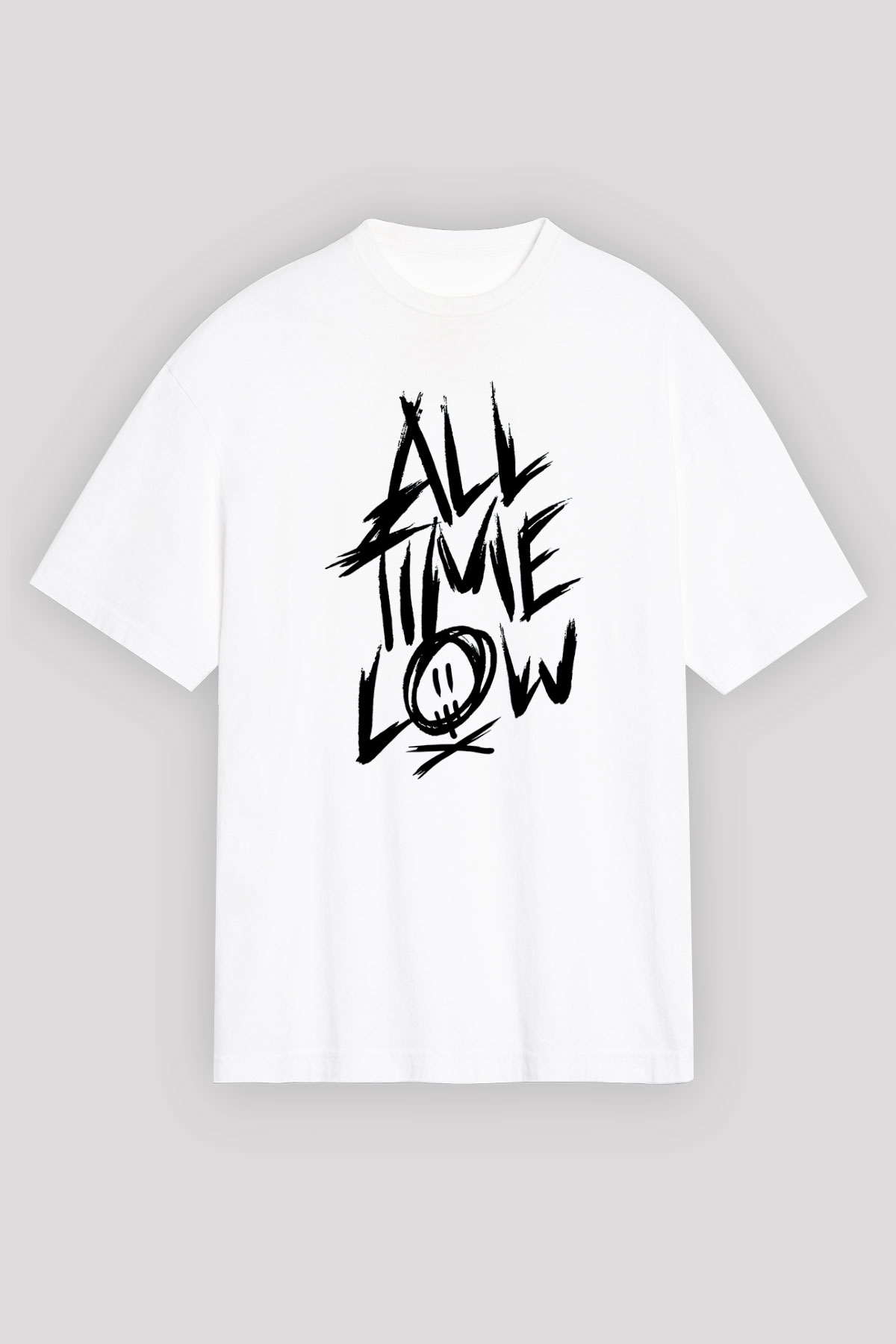 All Time Low Beyaz Unisex Oversize Tişört T-Shirt