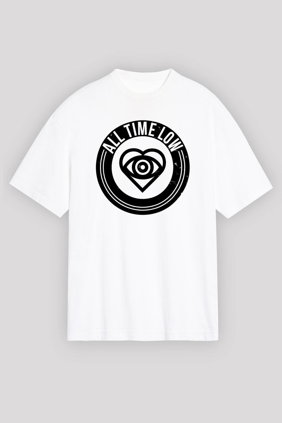 All Time Low Beyaz Oversize Tişört Oversize T-shirt - TişörtFabrikası
