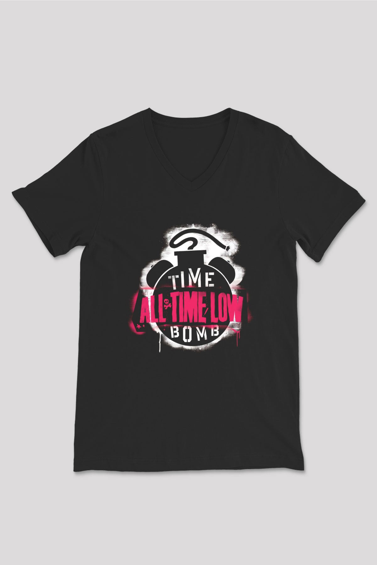 All Time Low Siyah Unisex V Yaka Tişört
