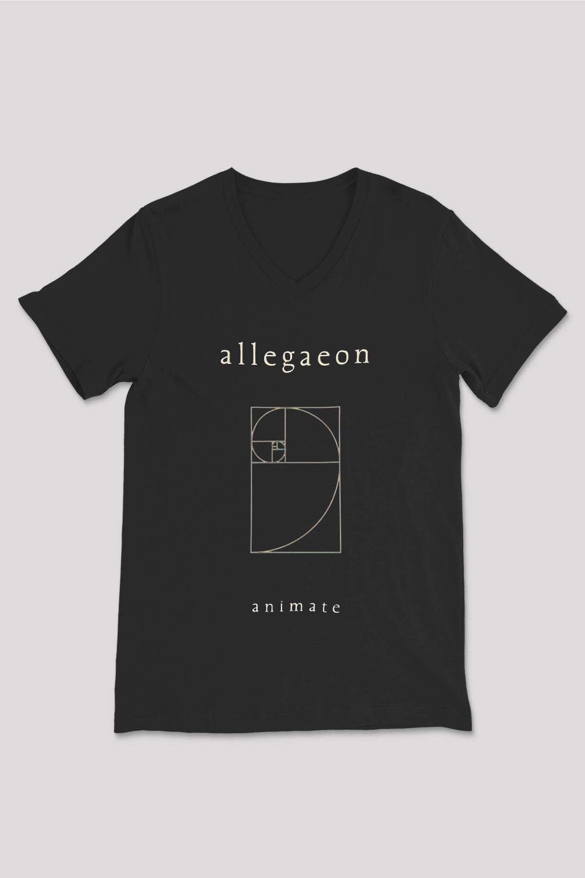 Allegaeon Baskılı Unisex Siyah V Yaka Tişört - Tshirt