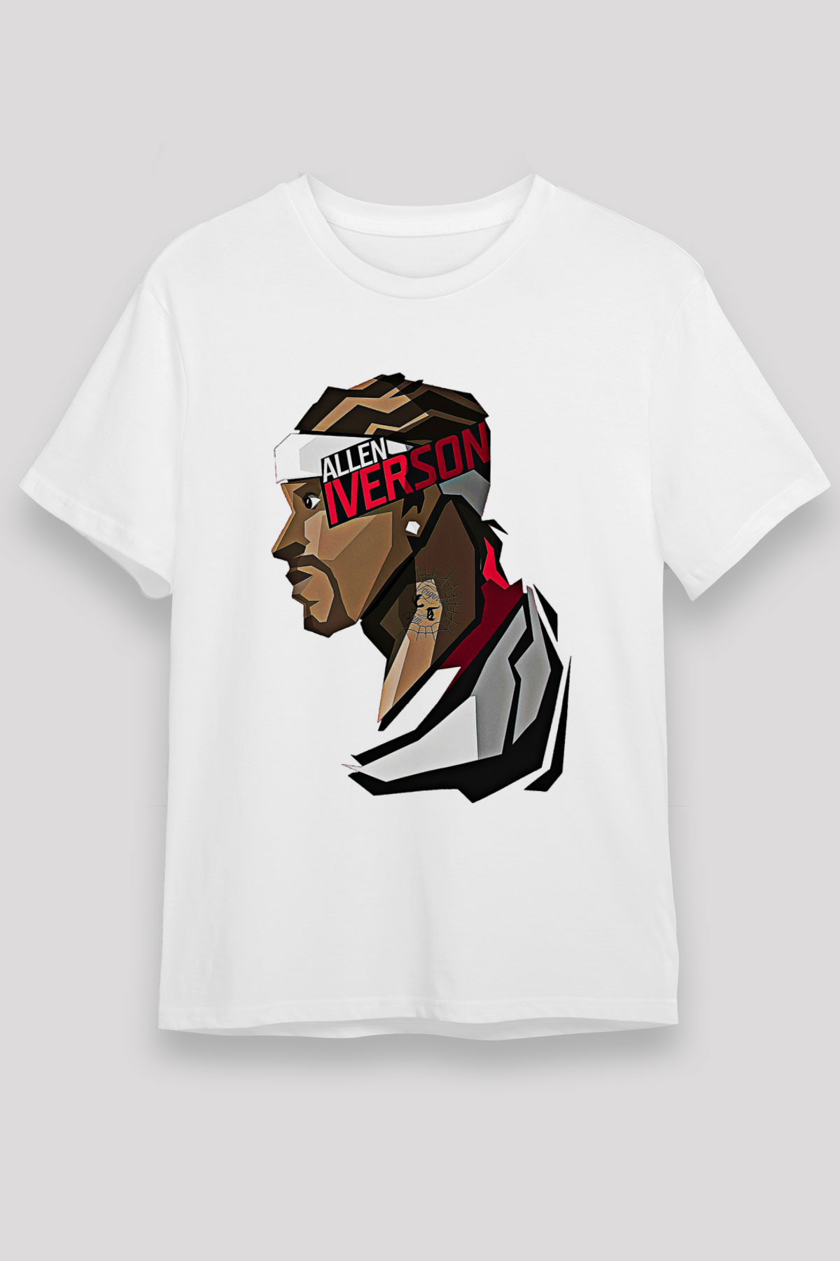 Allen Iverson Baskılı Unisex Beyaz Tişört - Tshirt