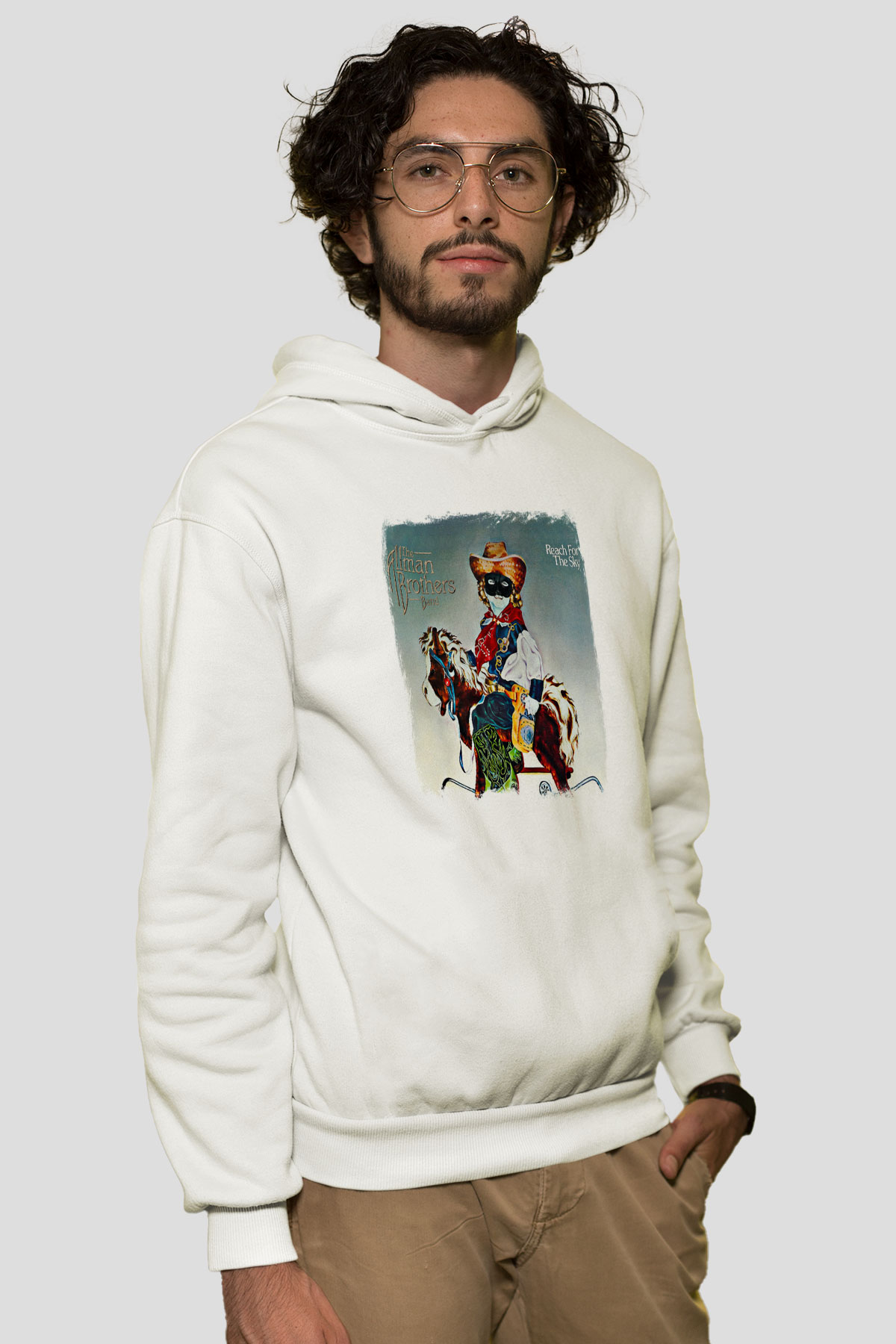 Allman Brothers Band Baskılı Unisex Beyaz Hoodie