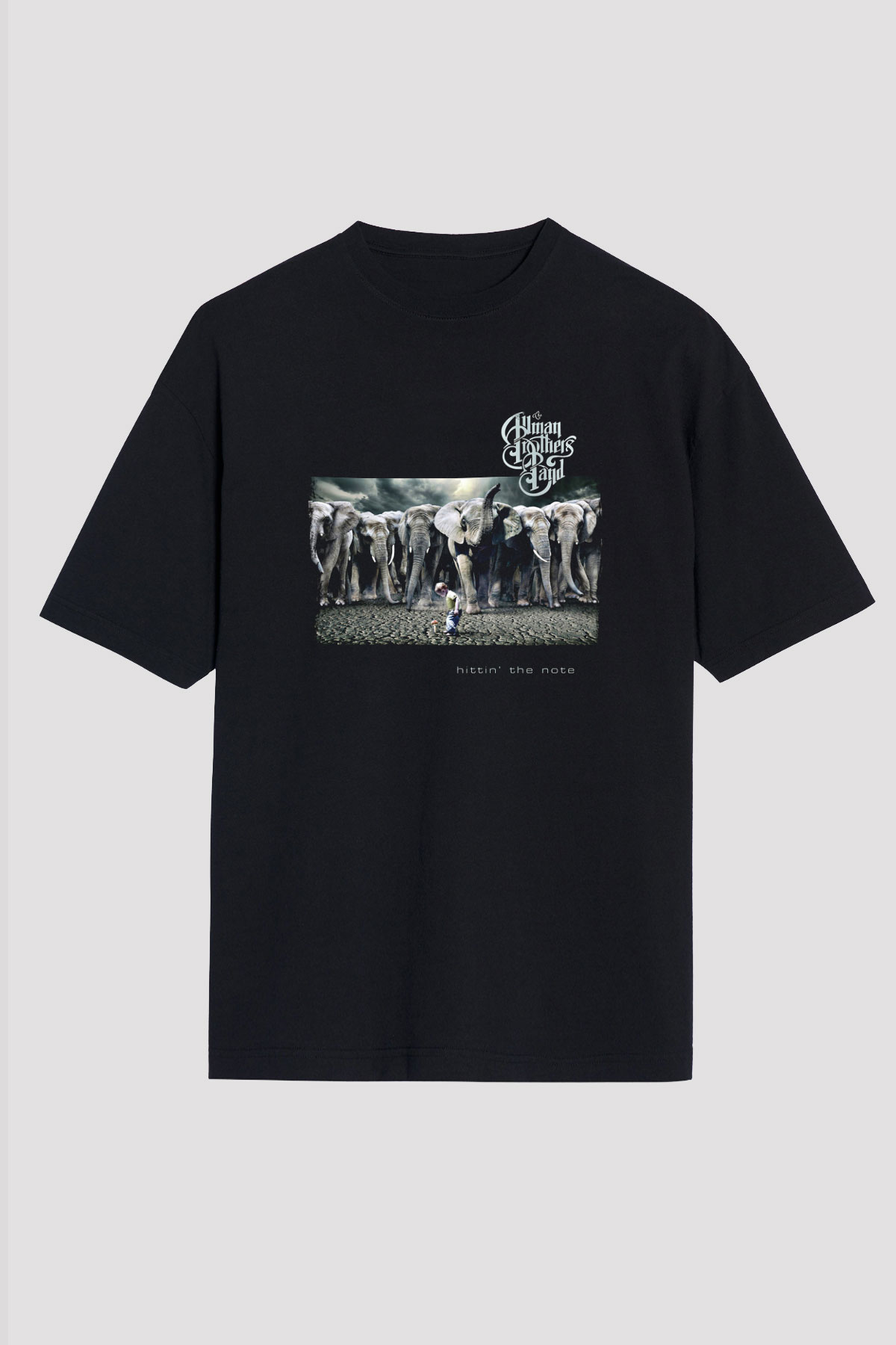 Allman Brothers Band Baskılı Unisex Siyah Oversize Tişört