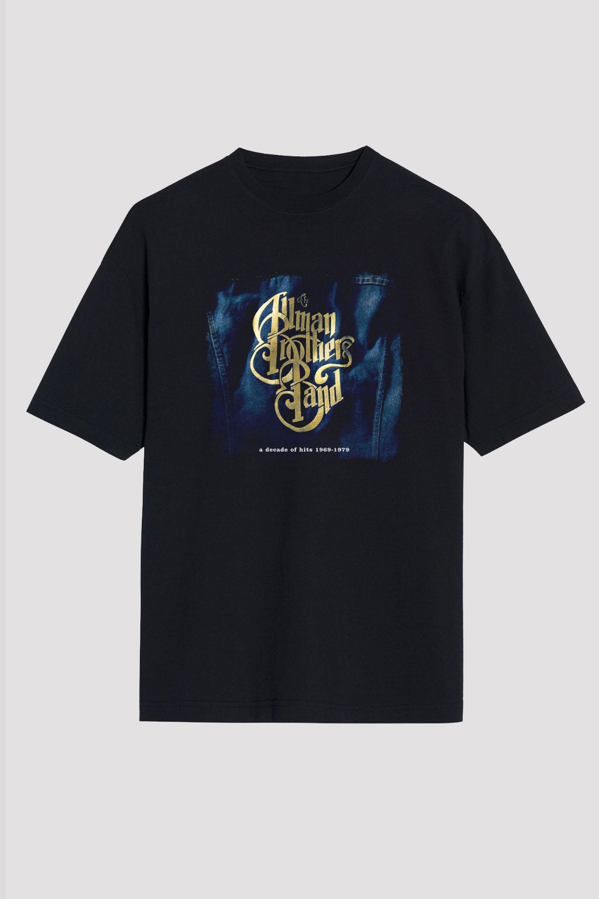 Allman Brothers Band Baskılı Unisex Siyah Oversize Tişört