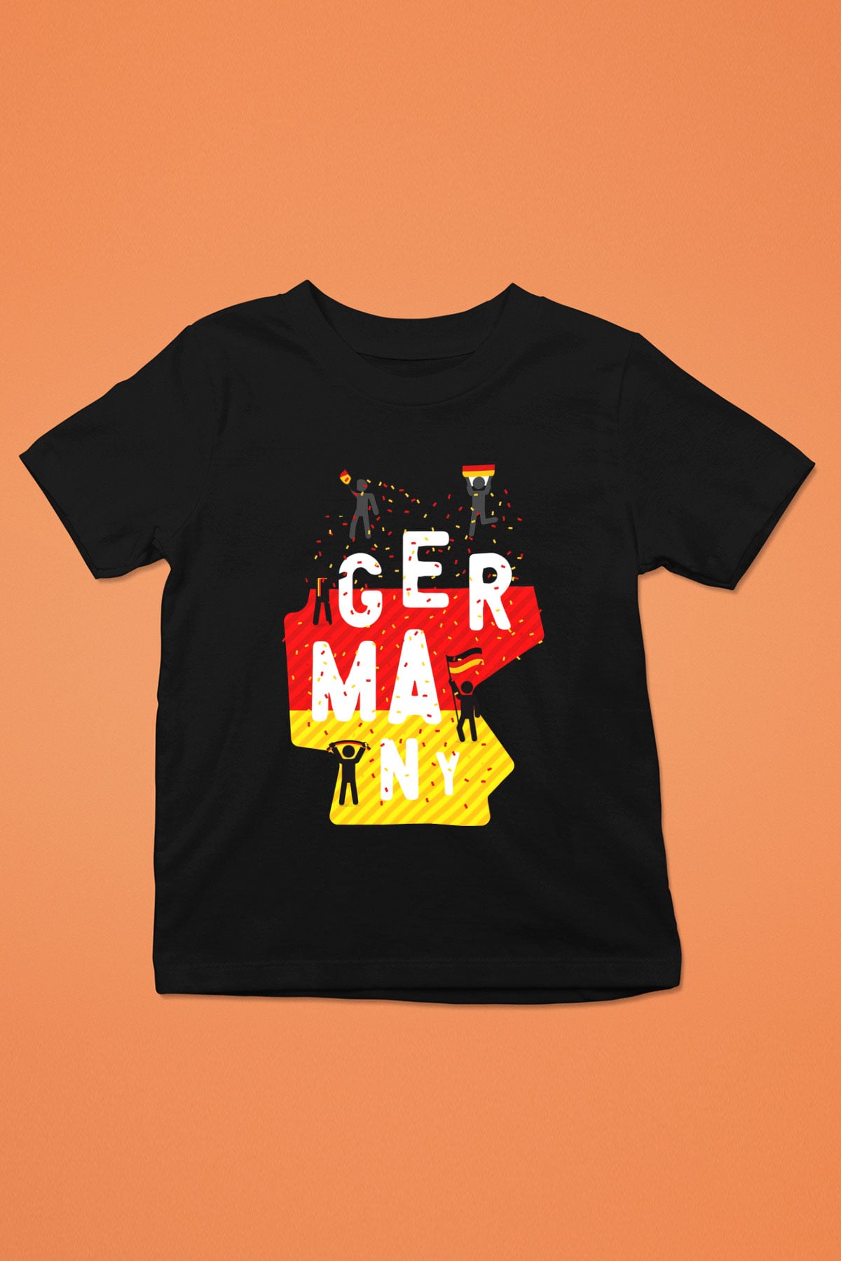 Almanya Baskılı Siyah Unisex Çocuk Tişört