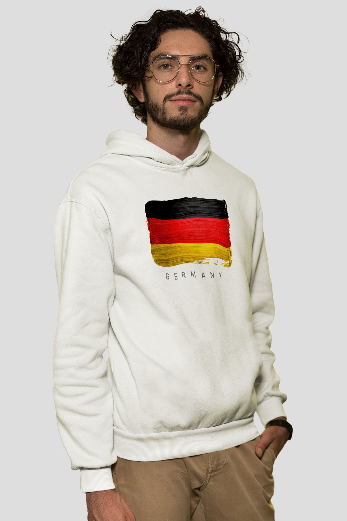 Almanya Beyaz Unisex Hoodie