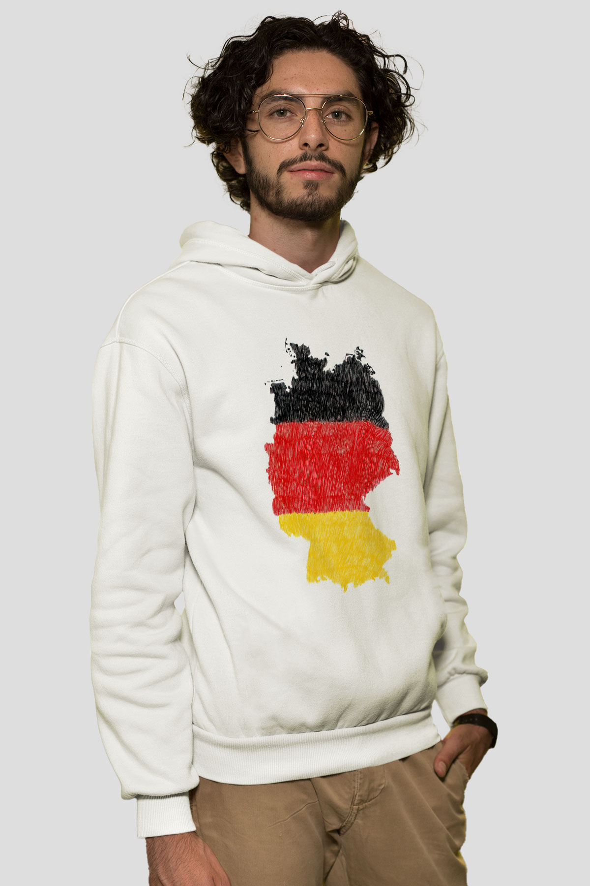 Almanya Beyaz Unisex Hoodie