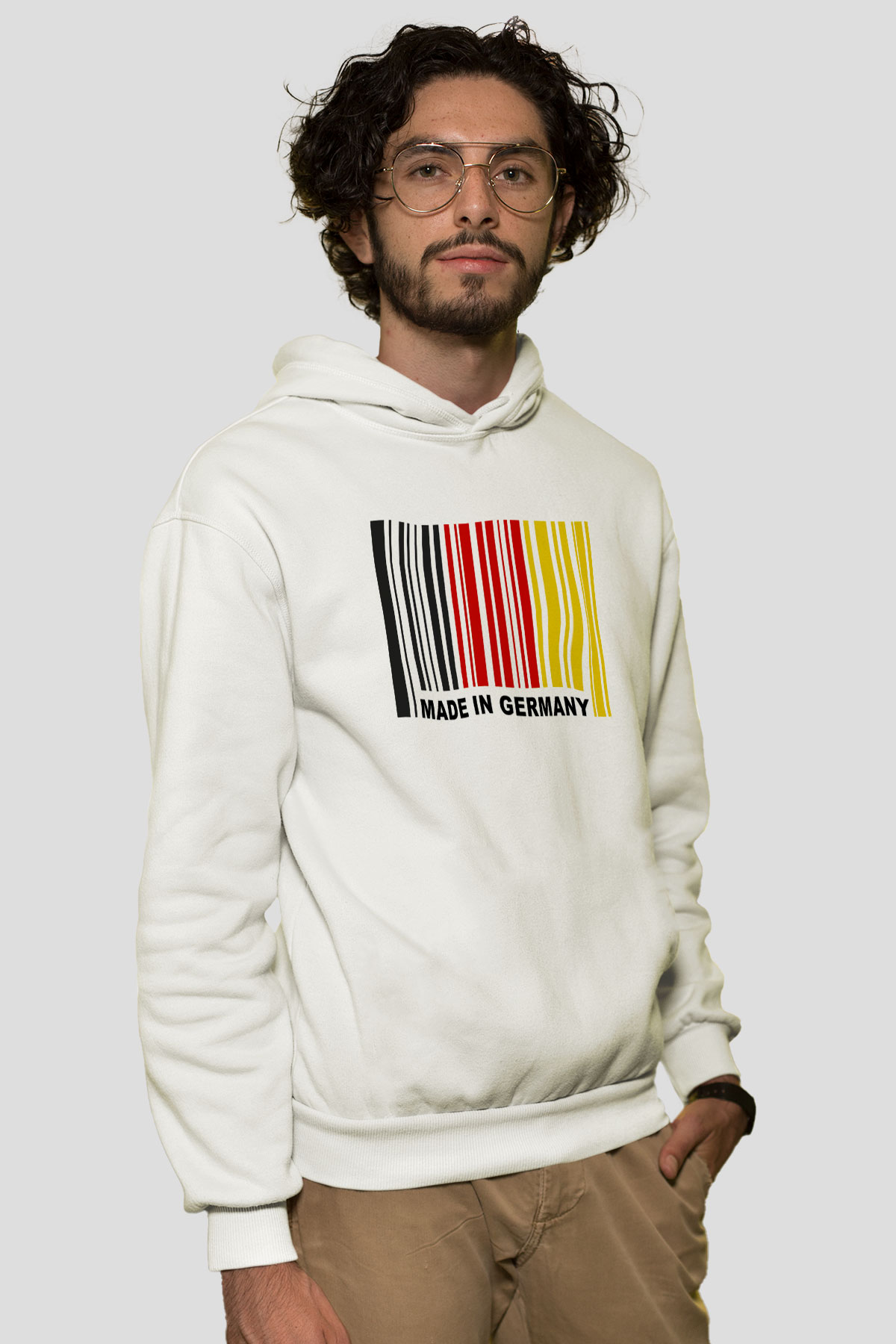 Almanya Beyaz Unisex Kapşonlu Sweatshirt