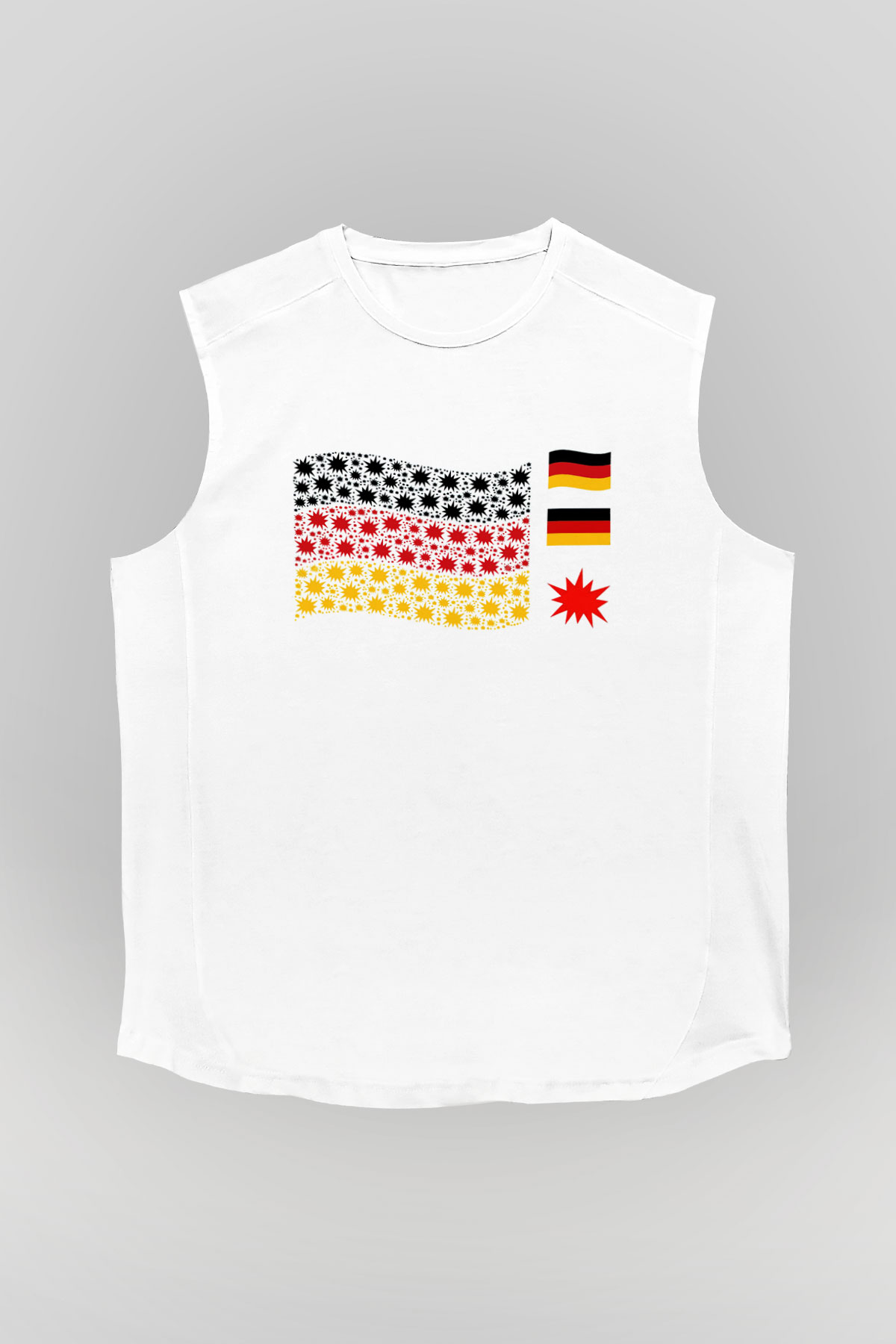 Almanya Beyaz Unisex Kolsuz Tişört