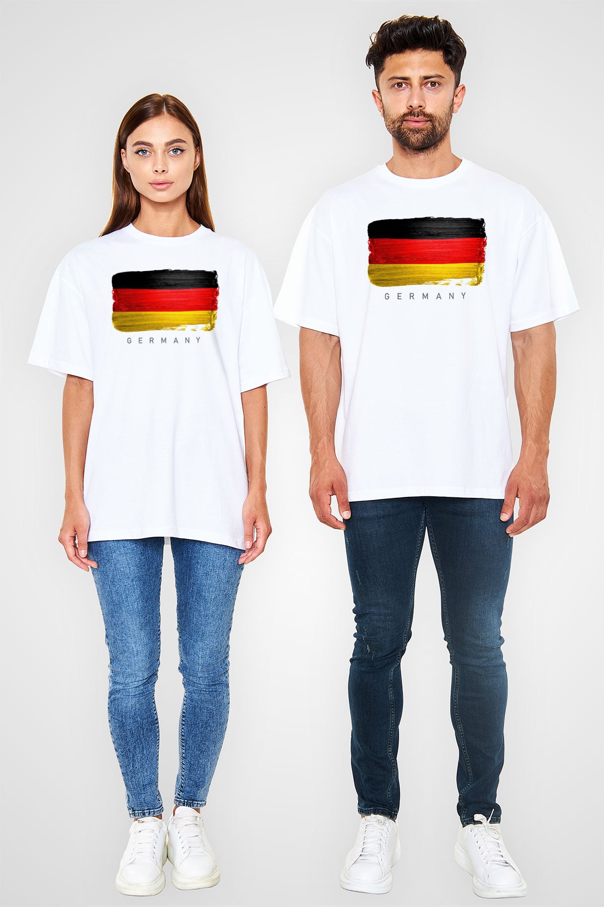 Almanya Beyaz Oversize Tişört Oversize T-shirt - TişörtFabrikası
