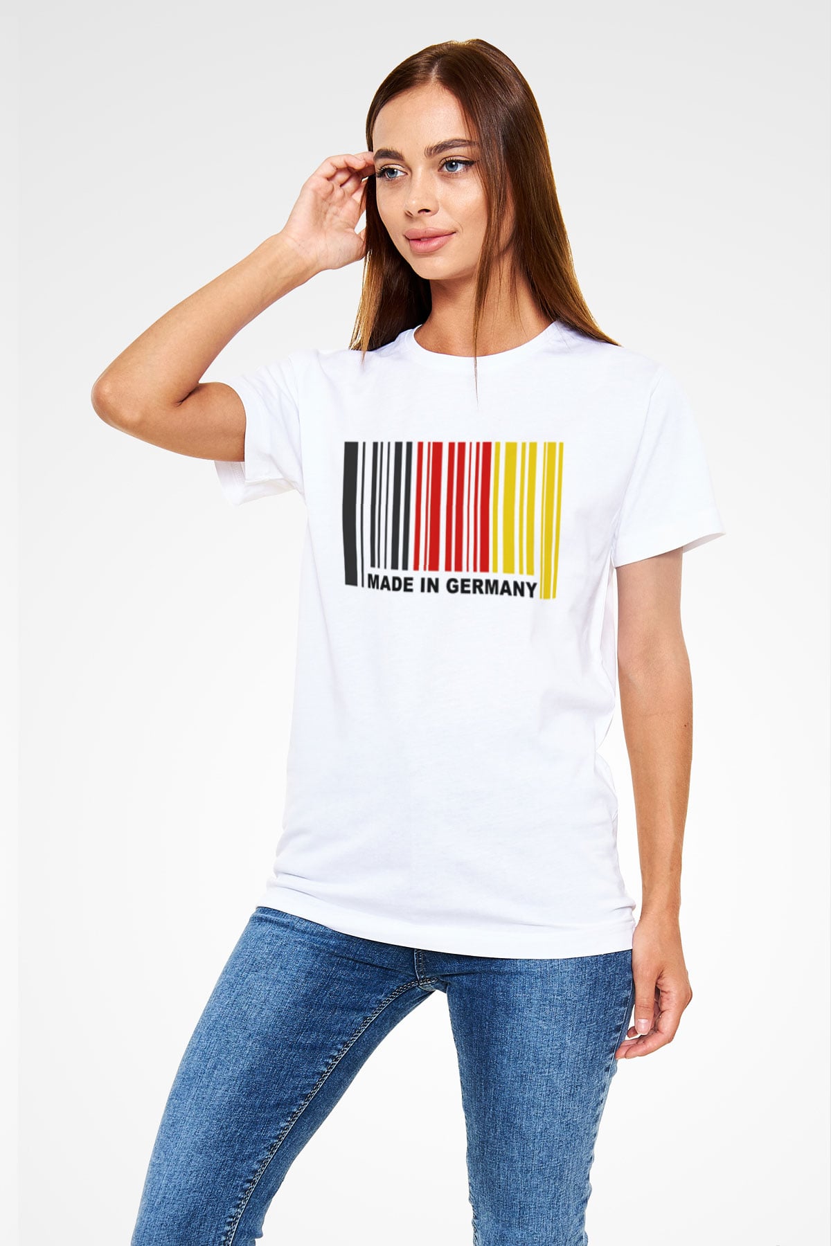 Almanya Beyaz Unisex Tişört T-Shirt - TişörtFabrikası