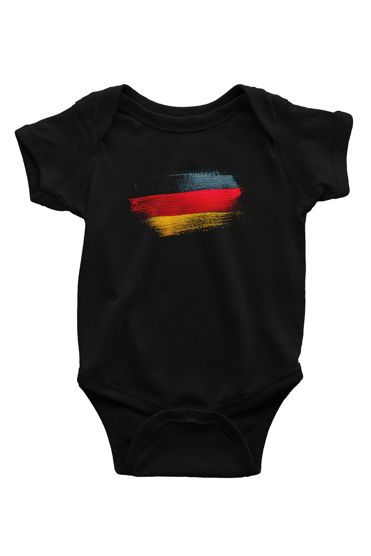 Almanya - Germany Bayrağı Baskılı Unisex Siyah Bebek Body - Zıbın