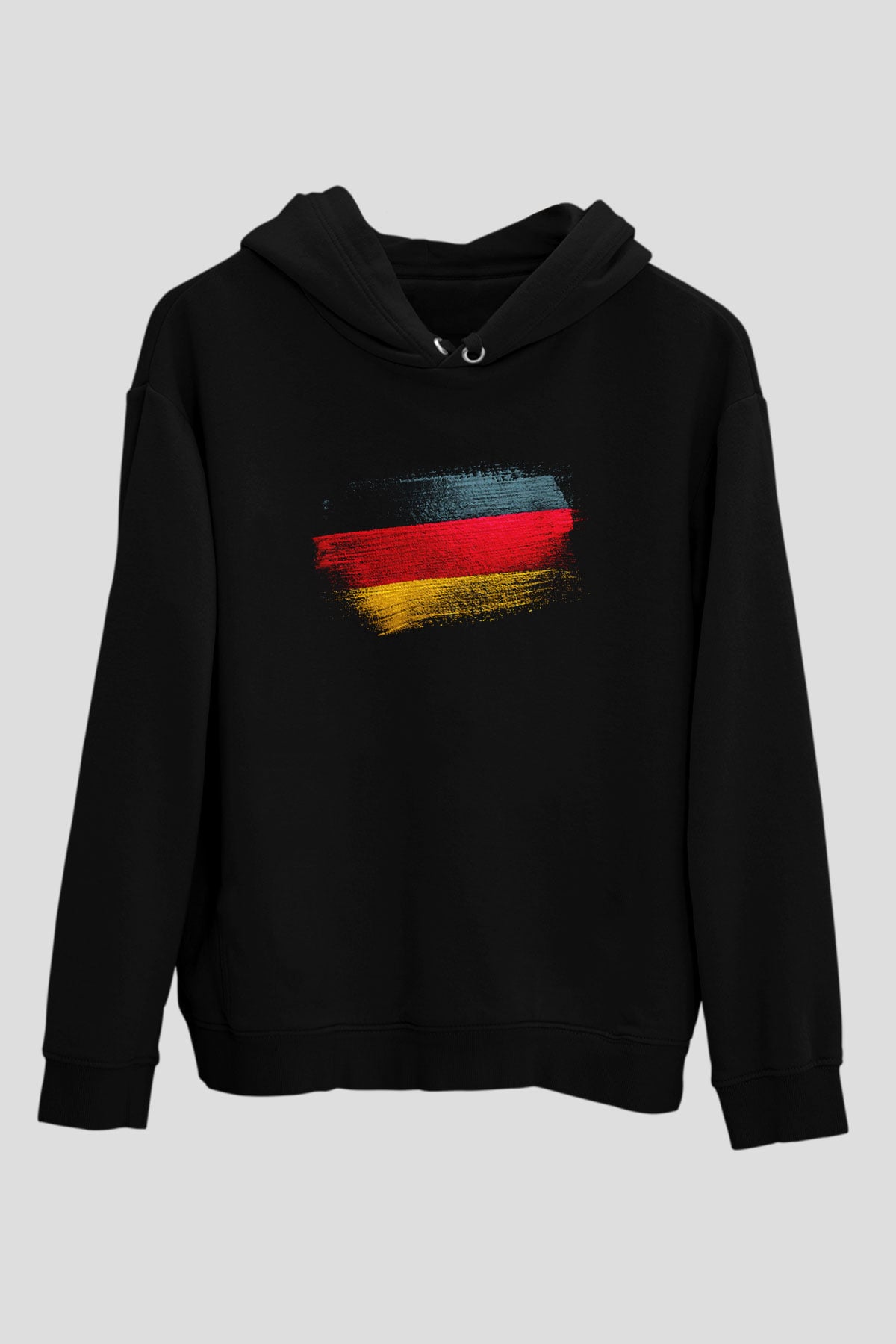 Almanya - Germany Bayrağı Baskılı Unisex Siyah Hoodie