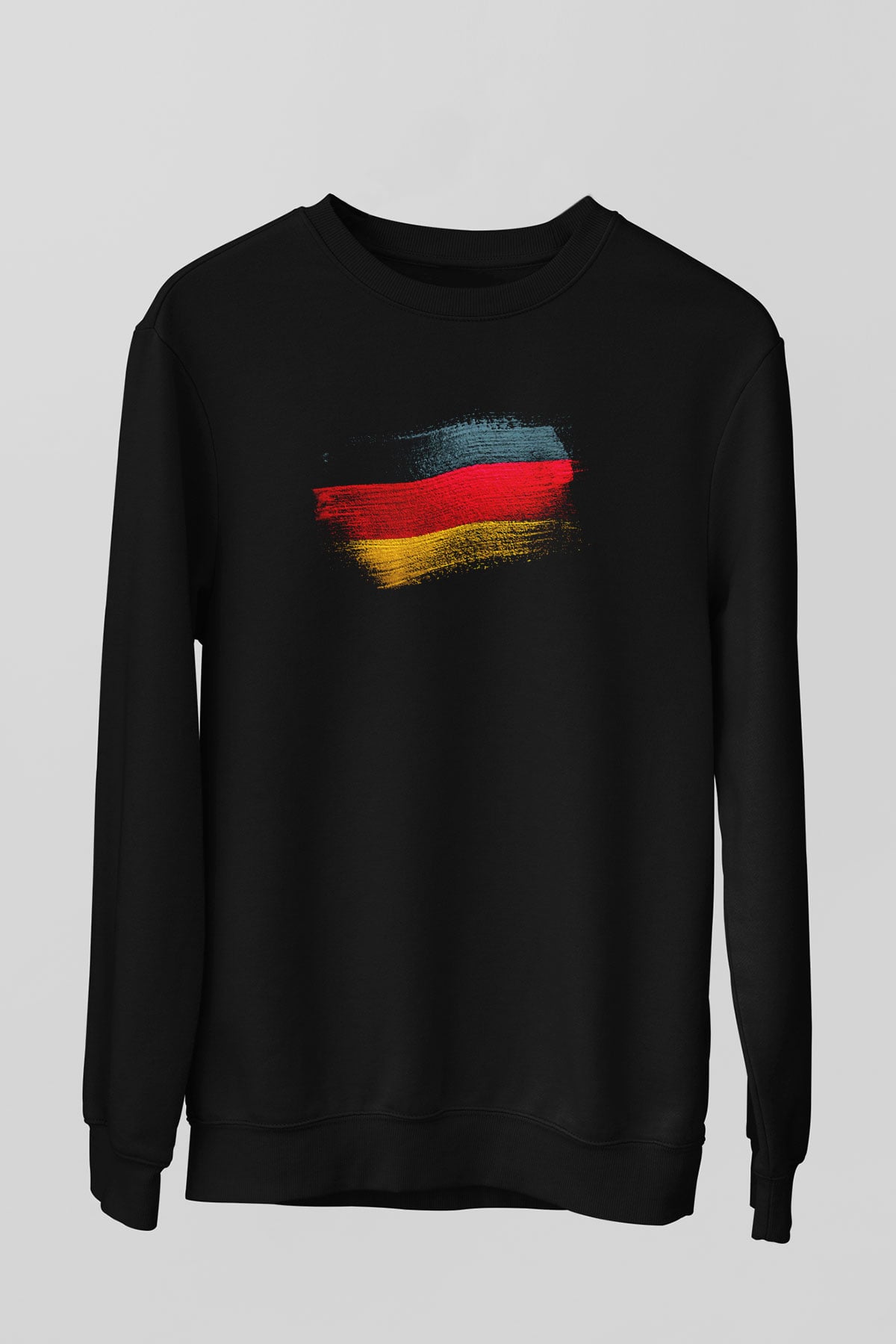Almanya - Germany Bayrağı Baskılı Unisex Siyah Sweatshirt