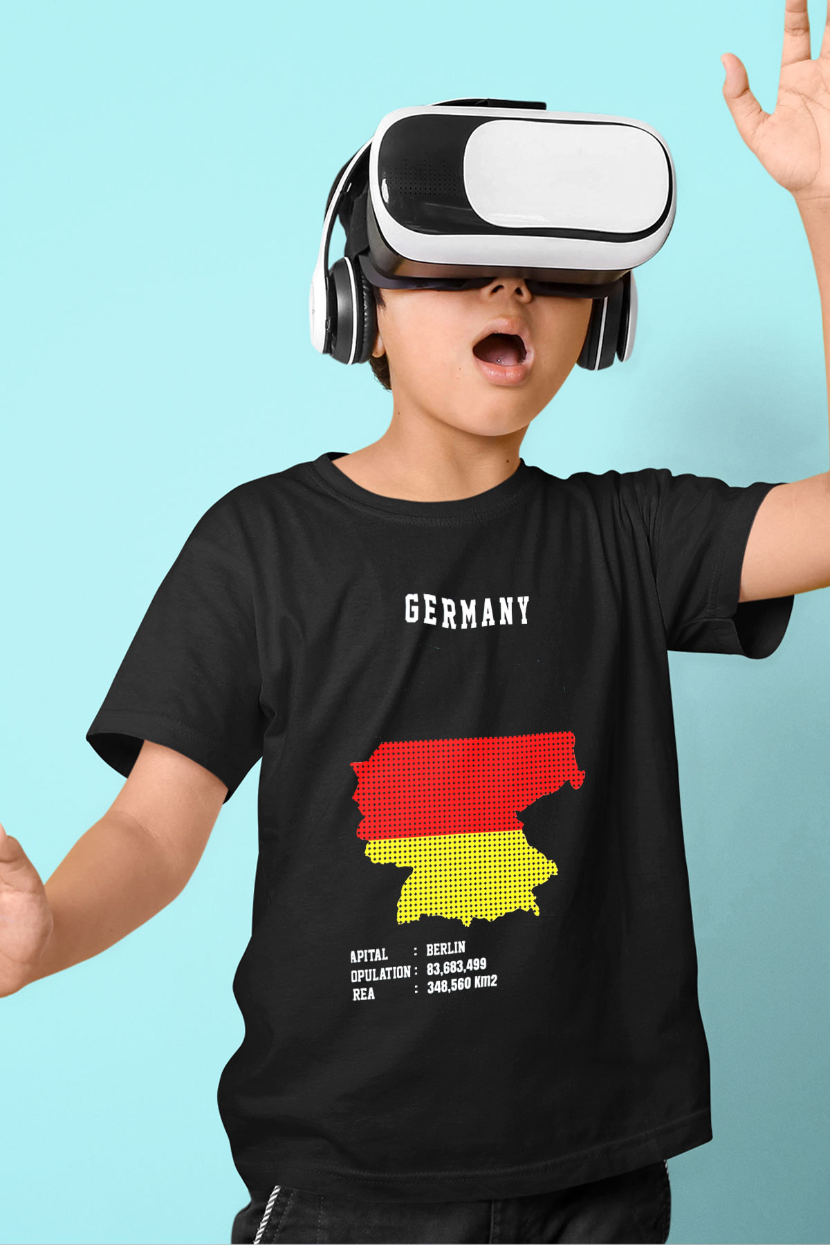 Almanya Siyah Unisex Çocuk Tişört