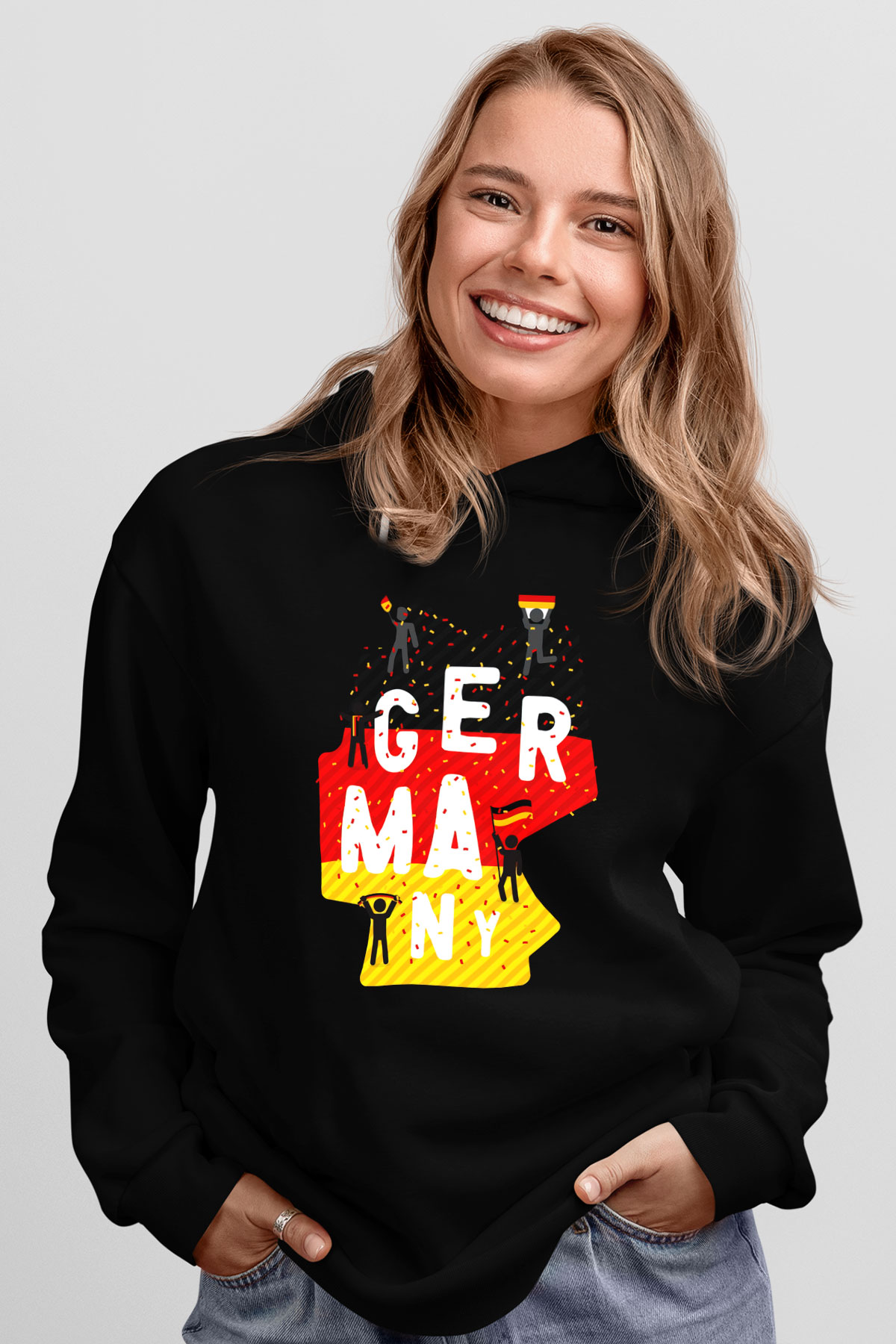 Almanya Siyah Unisex Hoodie