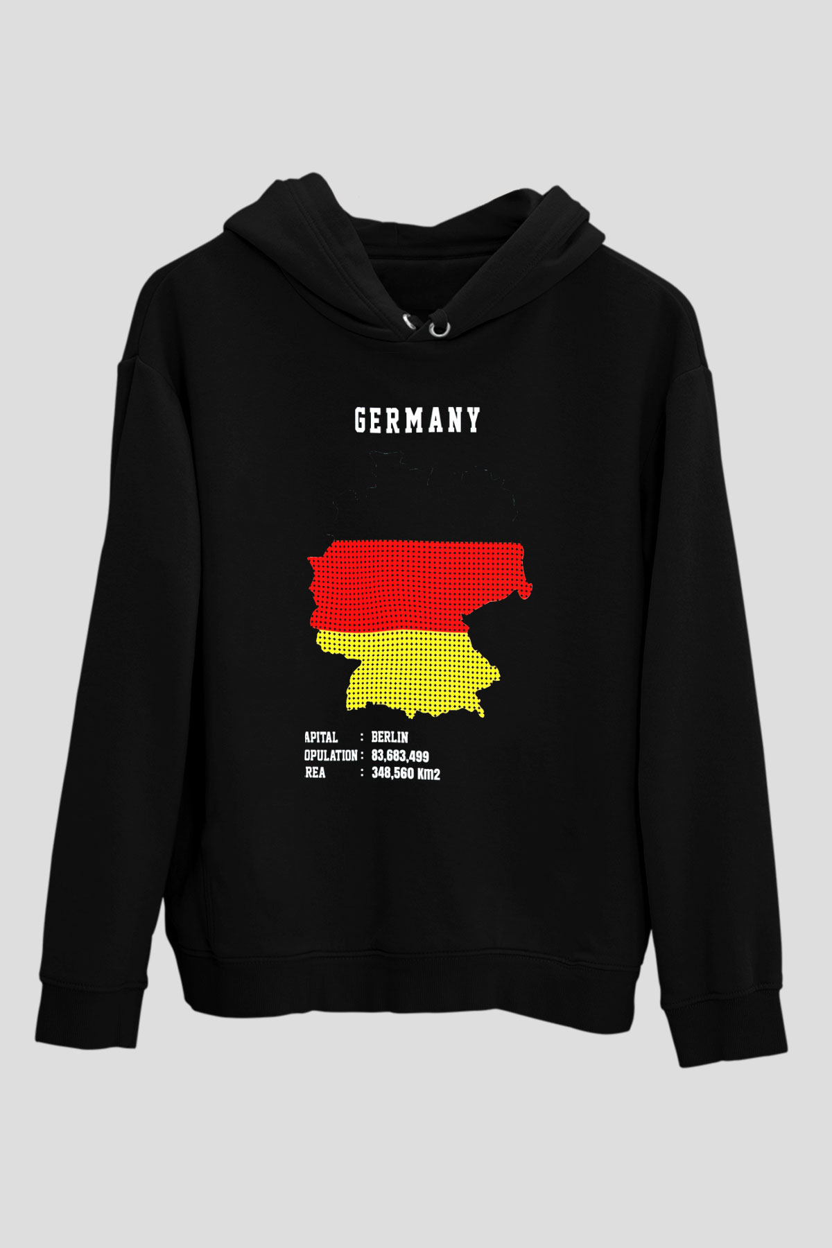 Almanya Siyah Unisex Hoodie