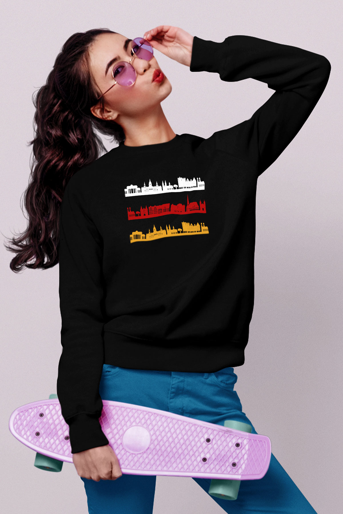 Almanya Siyah Unisex Sweatshirt