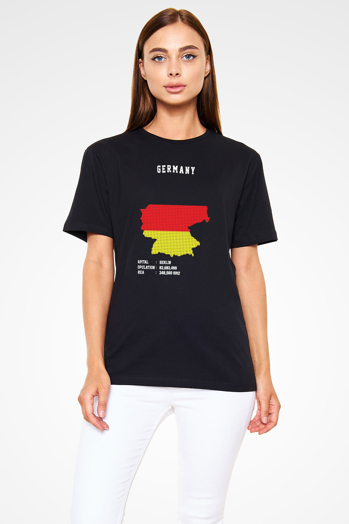 Almanya Siyah Unisex Tişört T-Shirt - TişörtFabrikası
