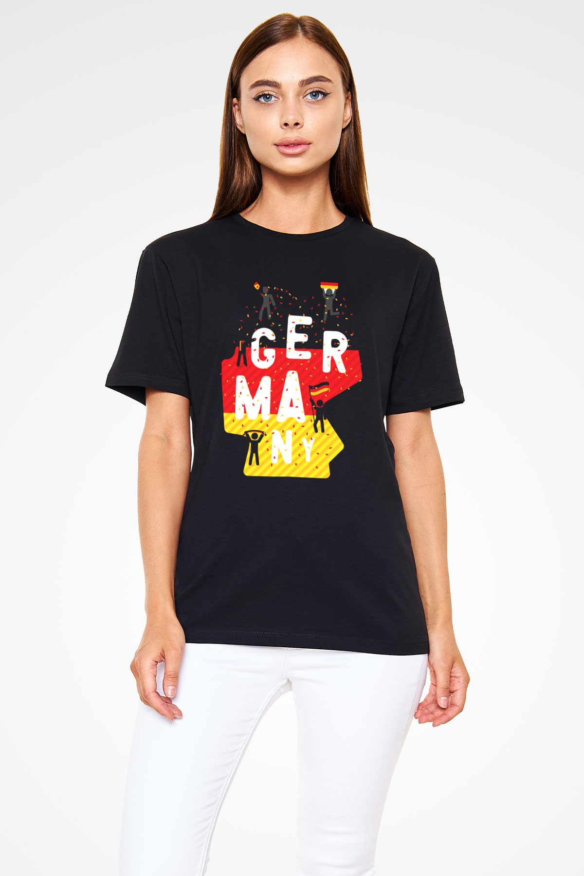 Almanya Siyah Unisex Tişört T-Shirt - TişörtFabrikası