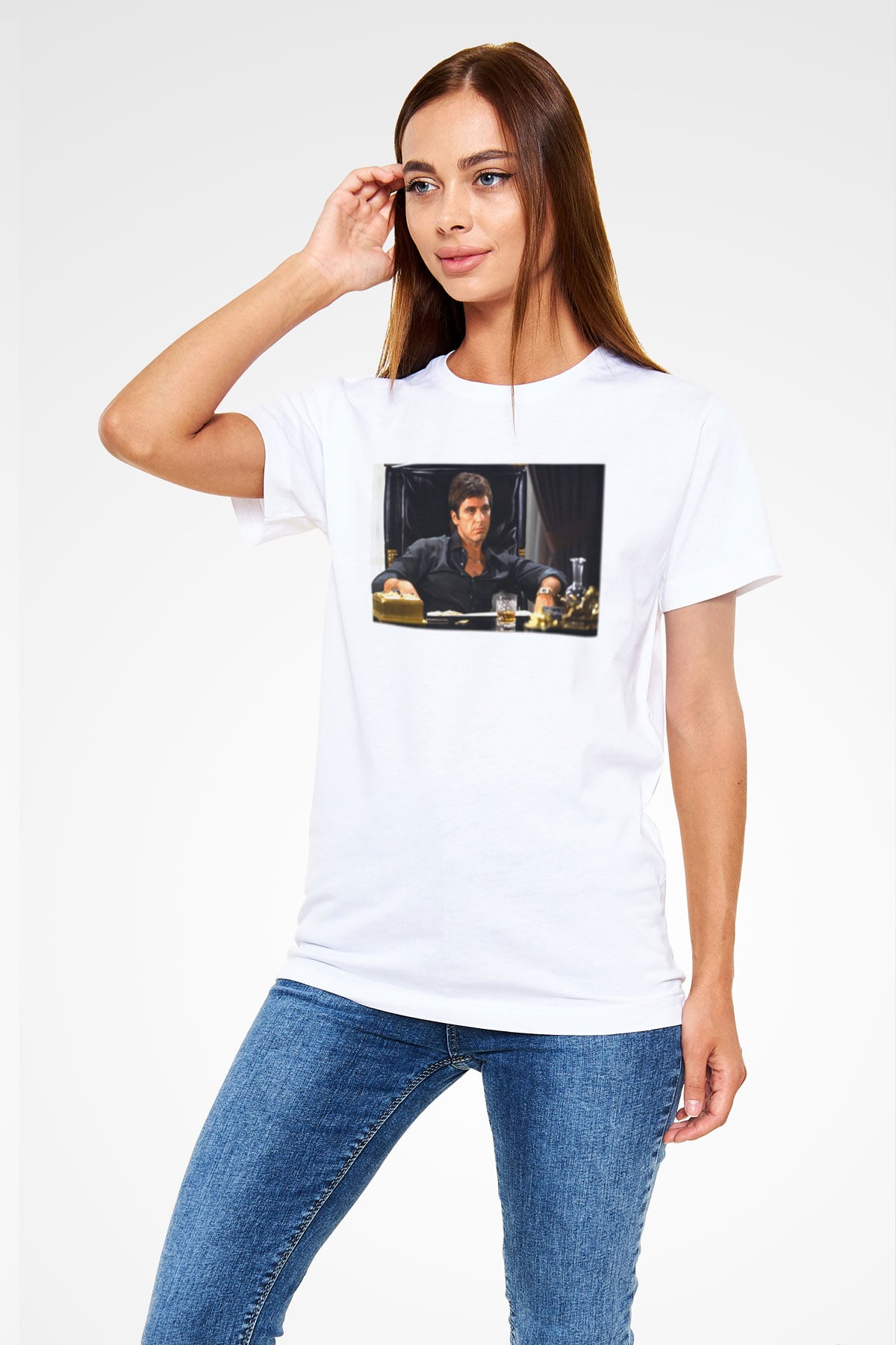 Alpacino Beyaz Unisex Tişört T-Shirt - TişörtFabrikası
