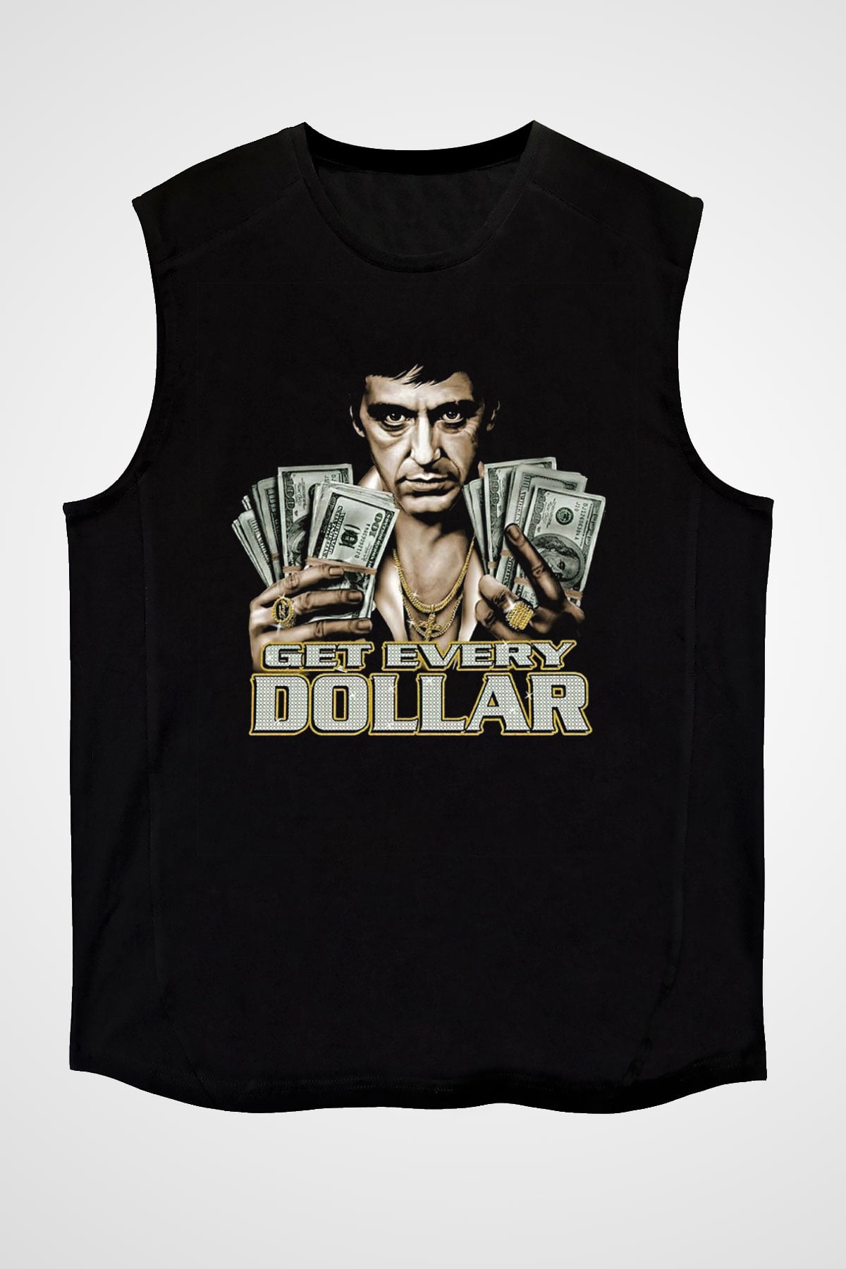 Alpacino Get Every Dollar Siyah Unisex Kolsuz Tişört