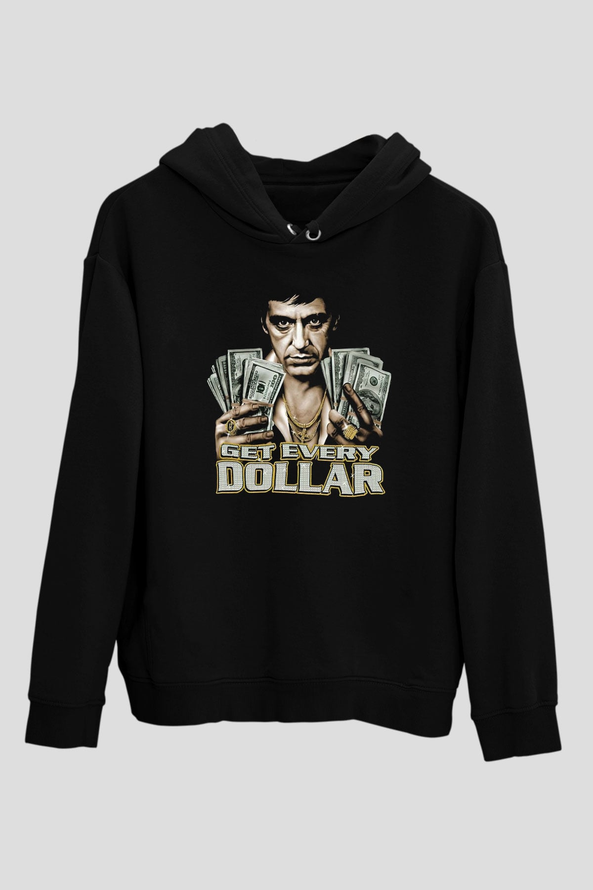 Alpacino Get Every Dollar Siyah Unisex Hoodie