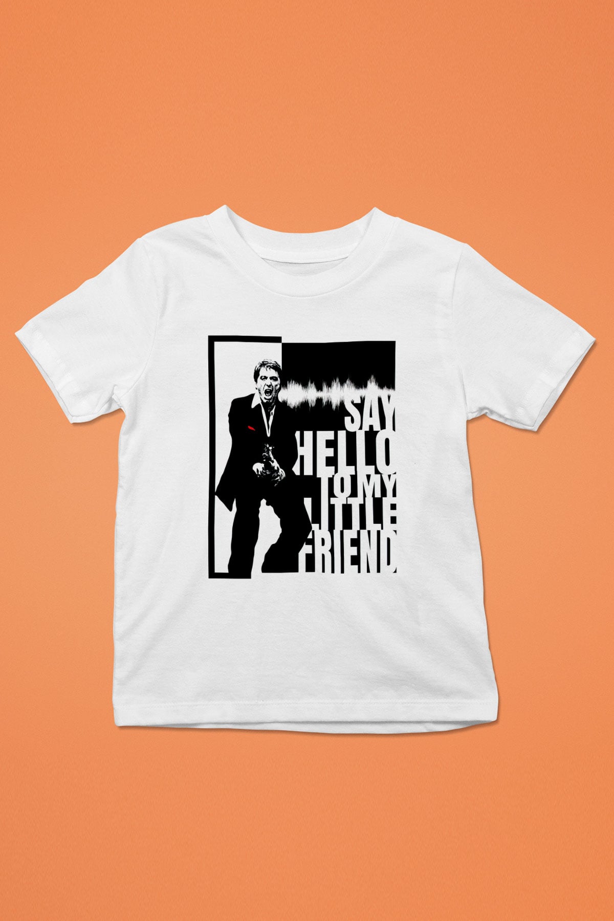 Alpacino Say Hello To My Little Friend Beyaz Unisex Çocuk Tişört