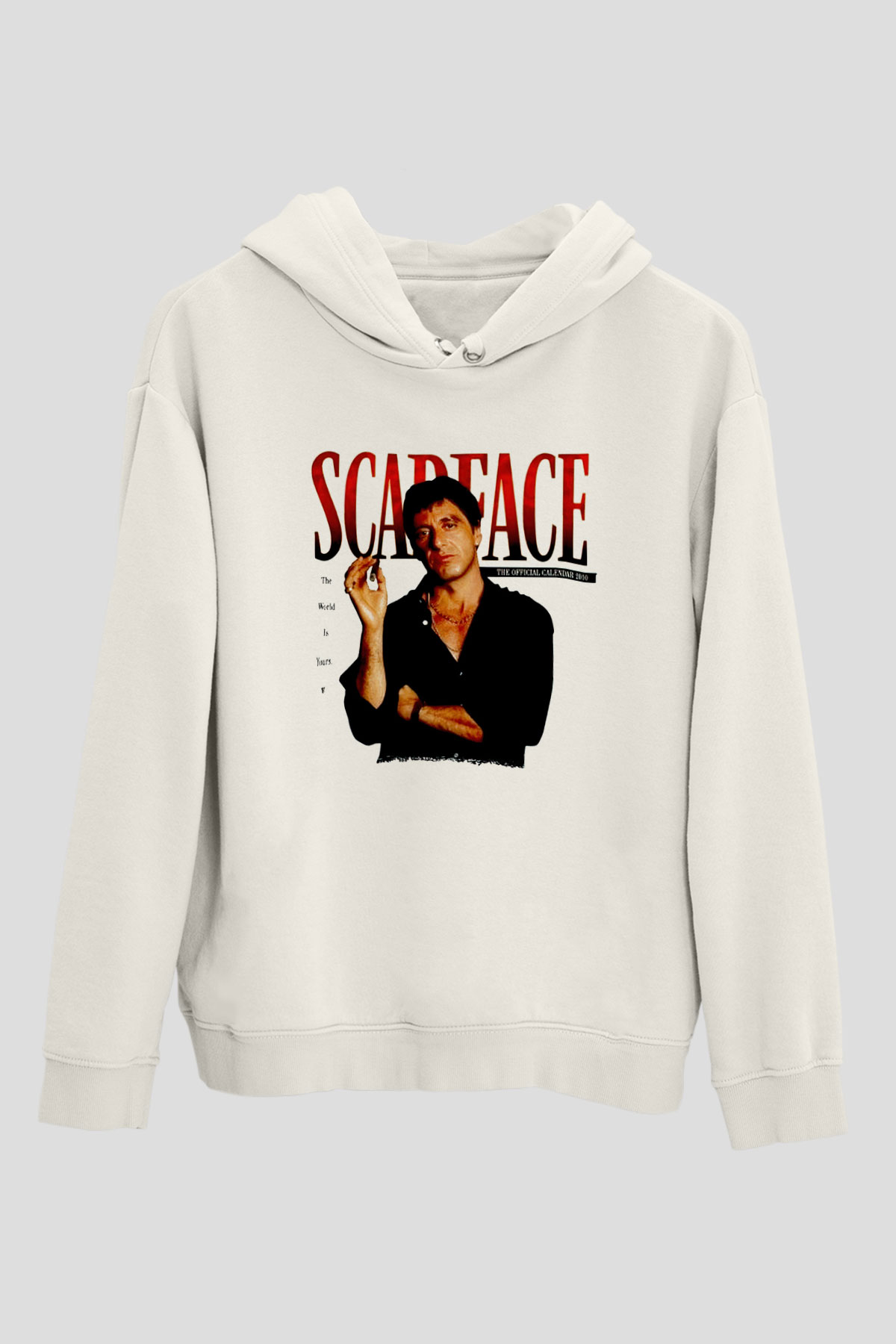 Alpacino Scarface Beyaz Unisex Kapüşonlu Sweatshirt