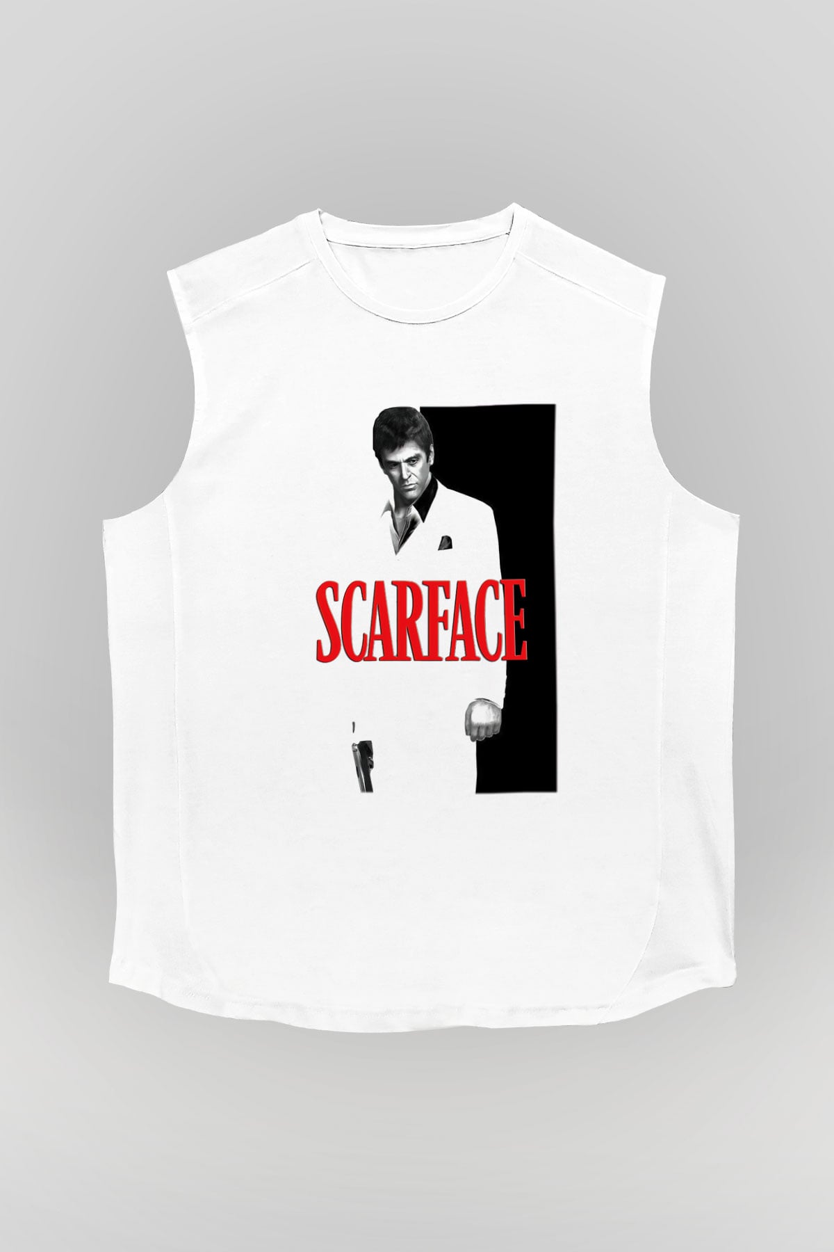 Alpacino Scarface Beyaz Unisex Kolsuz Tişört